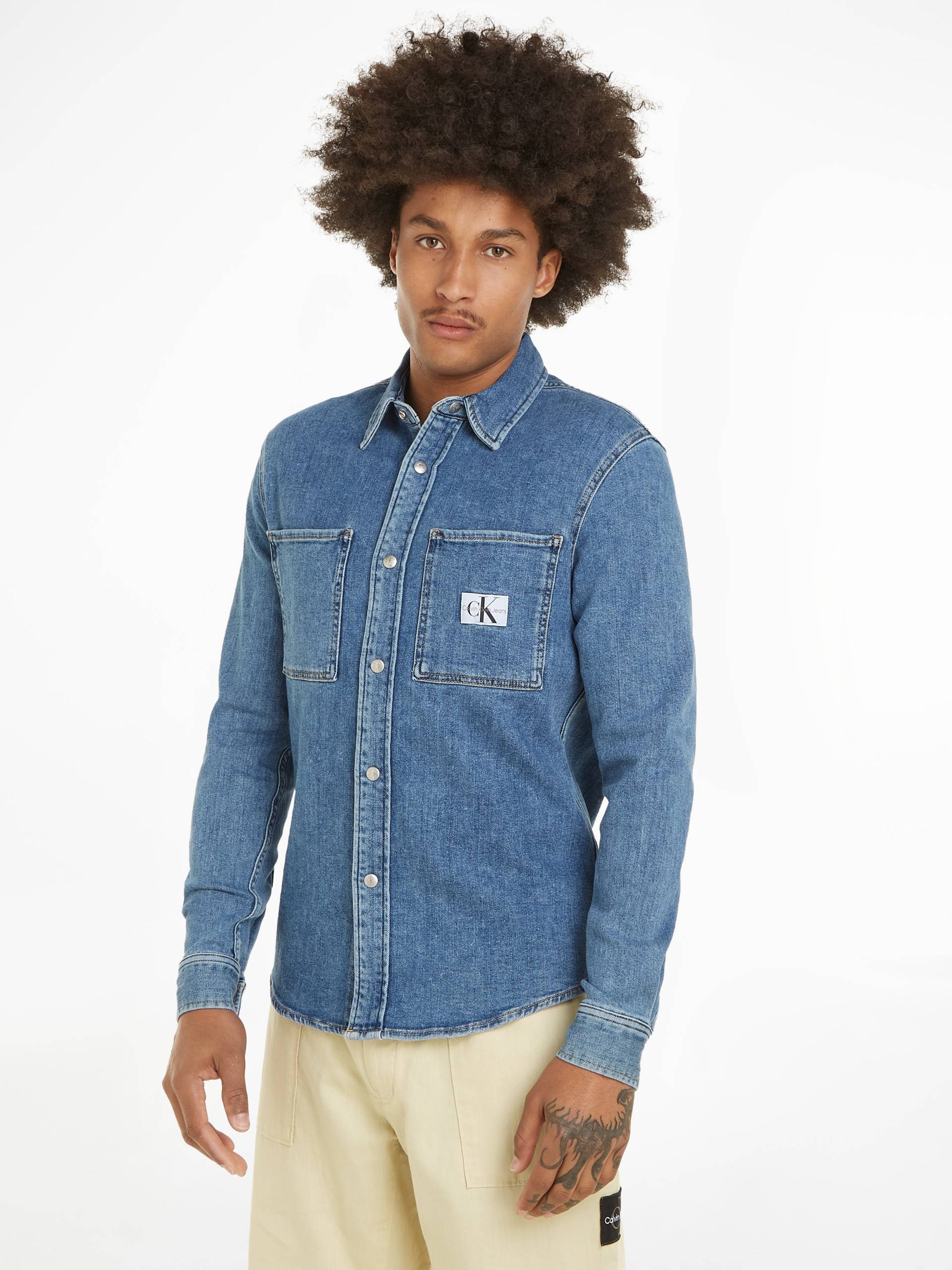 Calvin Klein Jeans Jeanshemd »LINEAR SLIM DENIM SHIRT«, mit Calvin Klein Logo-Badge von Calvin Klein Jeans