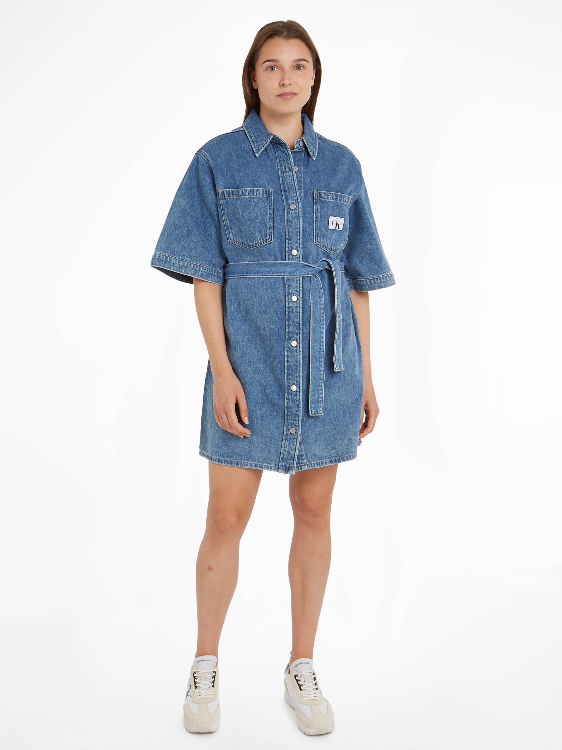 Calvin Klein Jeans Jeanskleid »BOXY BELTED SHIRT DRESS«, mit Logopatch von Calvin Klein Jeans