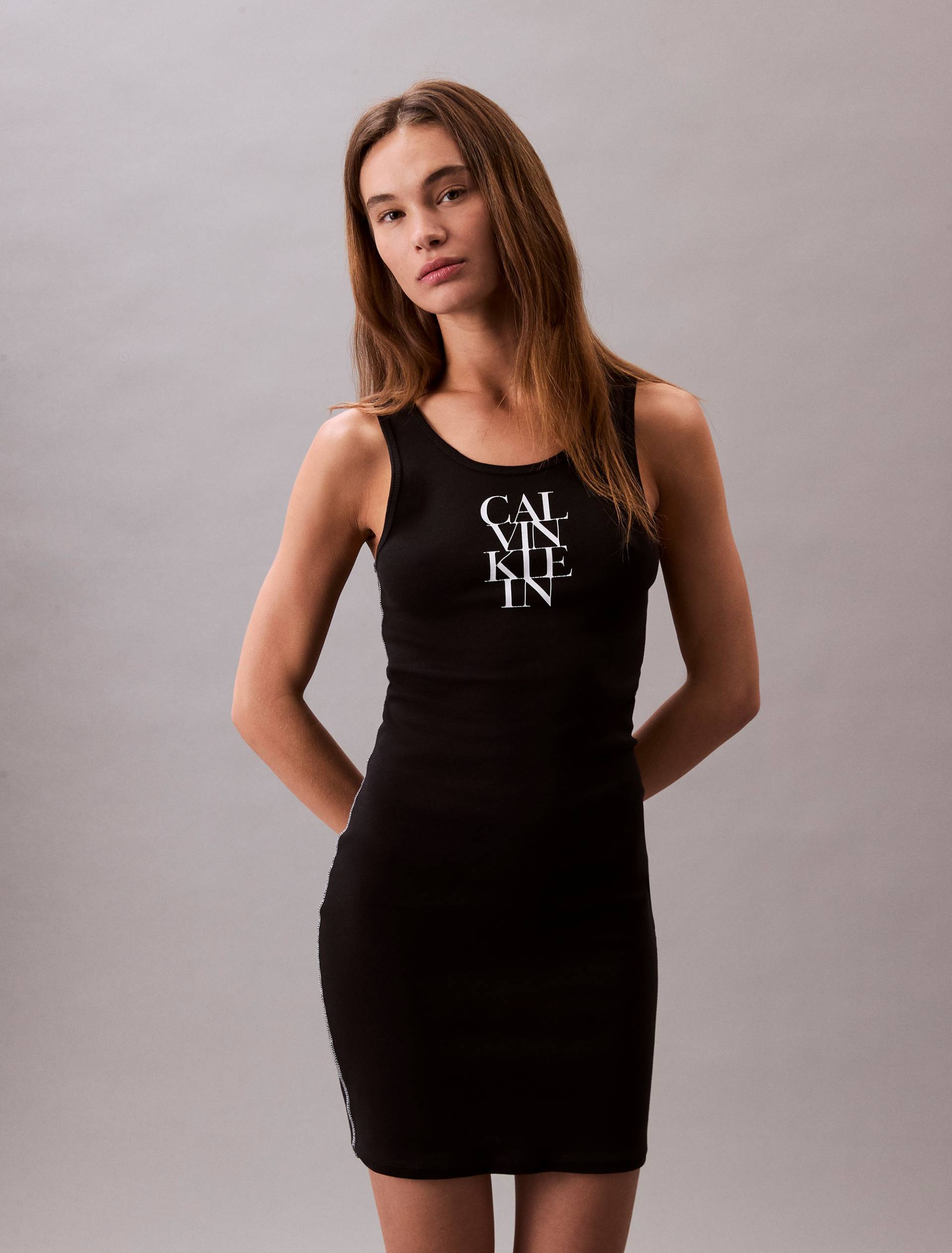 Calvin Klein Jeans Jerseykleid »SL COTTON 1X1 RIB TANK DRESS«, Mit tiefem Rundhalsausschnitt Calvin Klein Jeans Jerseykleid »SL COTTON 1X1 RIB TANK DRESS«, Mit tiefem Rundhalsausschnitt von Calvin Klein Jeans