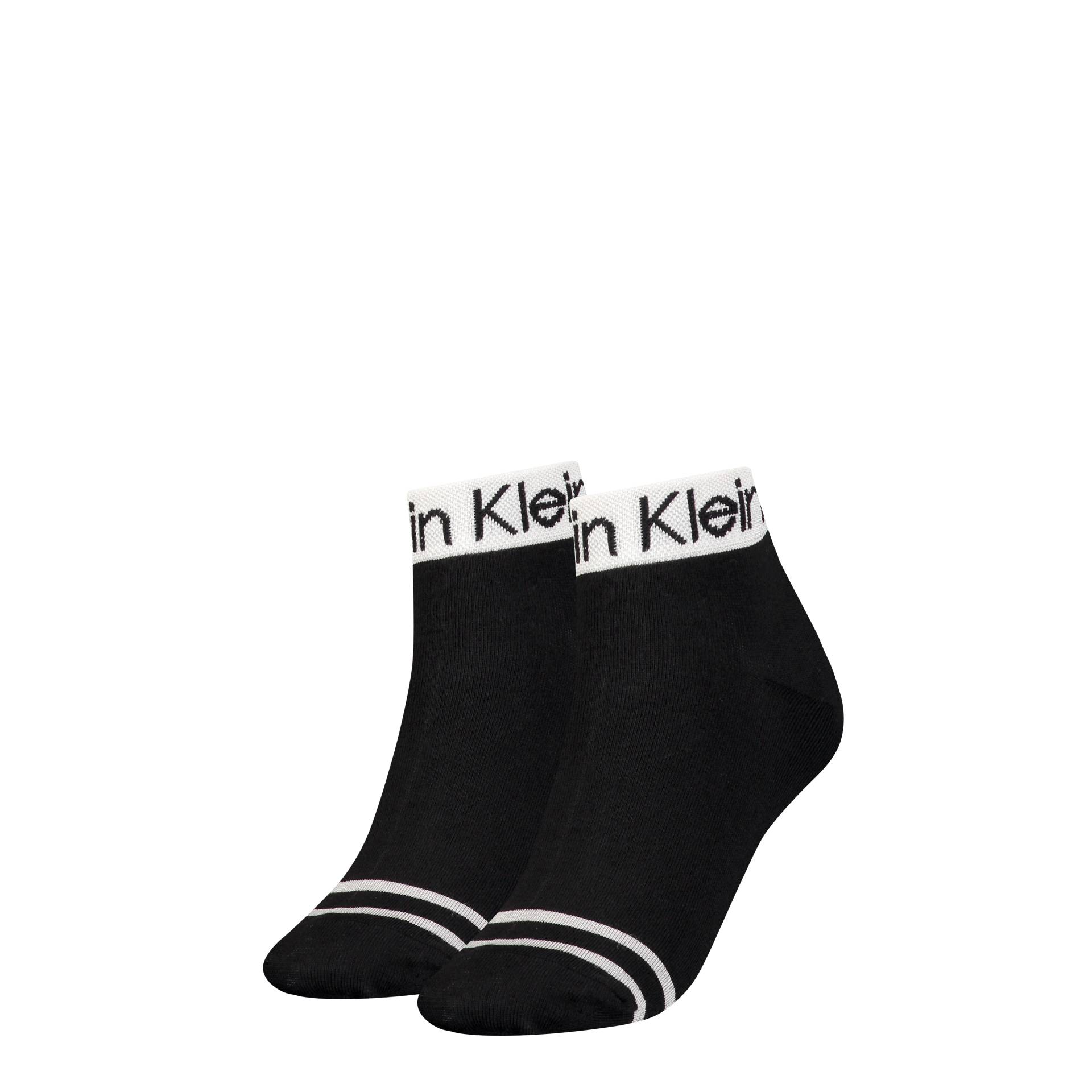 Calvin Klein Jeans Kurzsocken »CK WOMEN QUARTER 2P LOGO WELT«, (2 Paar), Coolmax-Garn für Feuchtigkeitstransport von Calvin Klein Jeans