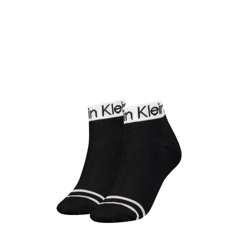 Calvin Klein Jeans Kurzsocken »CK WOMEN QUARTER 2P LOGO WELT«, (2 Paar), Coolmax-Garn für Feuchtigkeitstransport von Calvin Klein Jeans