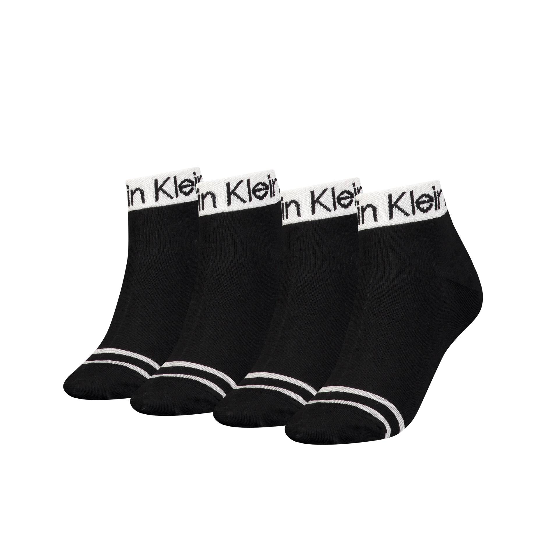 Calvin Klein Jeans Kurzsocken »CK WOMEN QUARTER LOGO WELT ZOEY 4P ECOM«, (4 Paar), Coolmax-Garn für Feuchtigkeitstransport von Calvin Klein Jeans