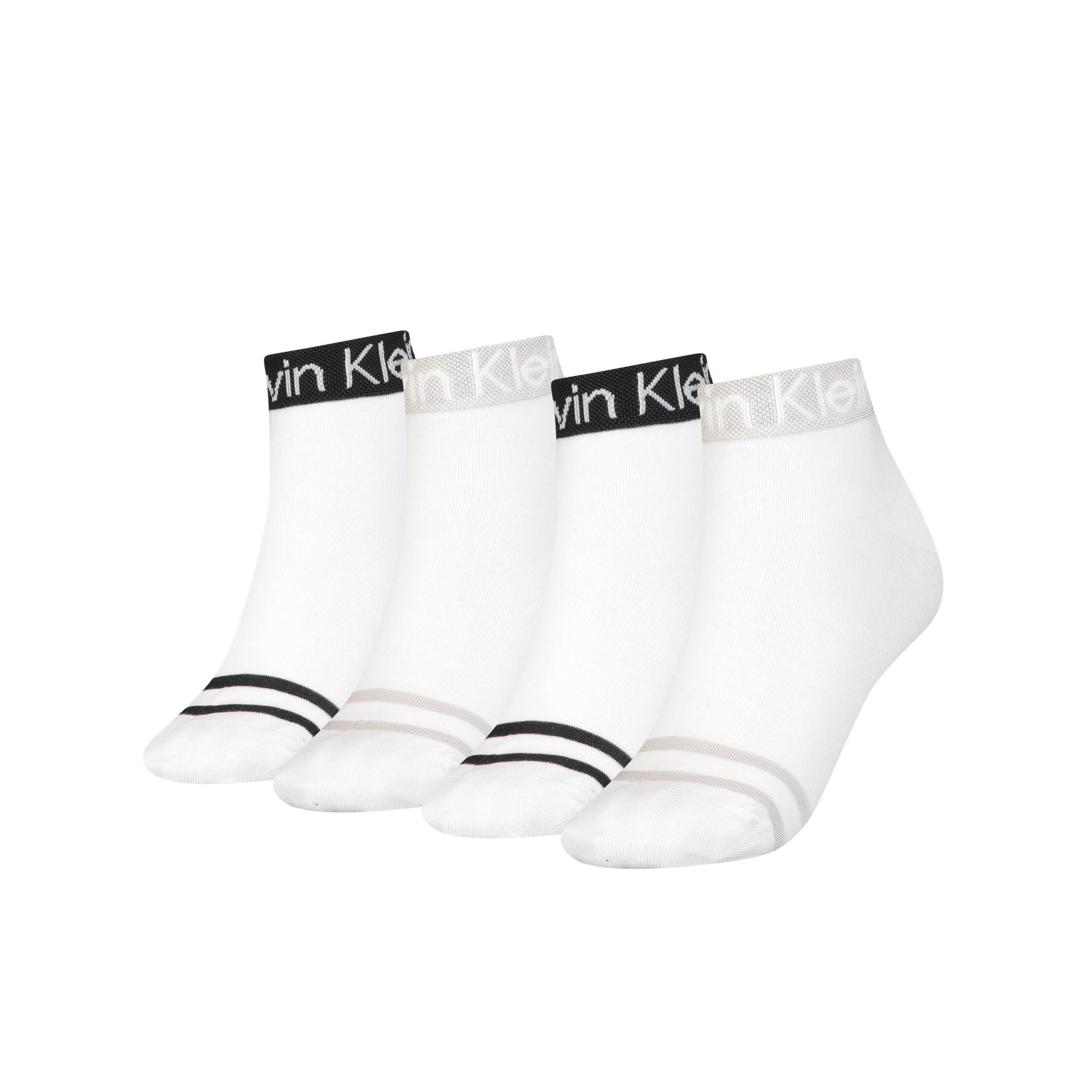 Calvin Klein Jeans Kurzsocken »CK WOMEN QUARTER LOGO WELT ZOEY 4P ECOM«, (4 Paar), Coolmax-Garn für Feuchtigkeitstransport von Calvin Klein Jeans