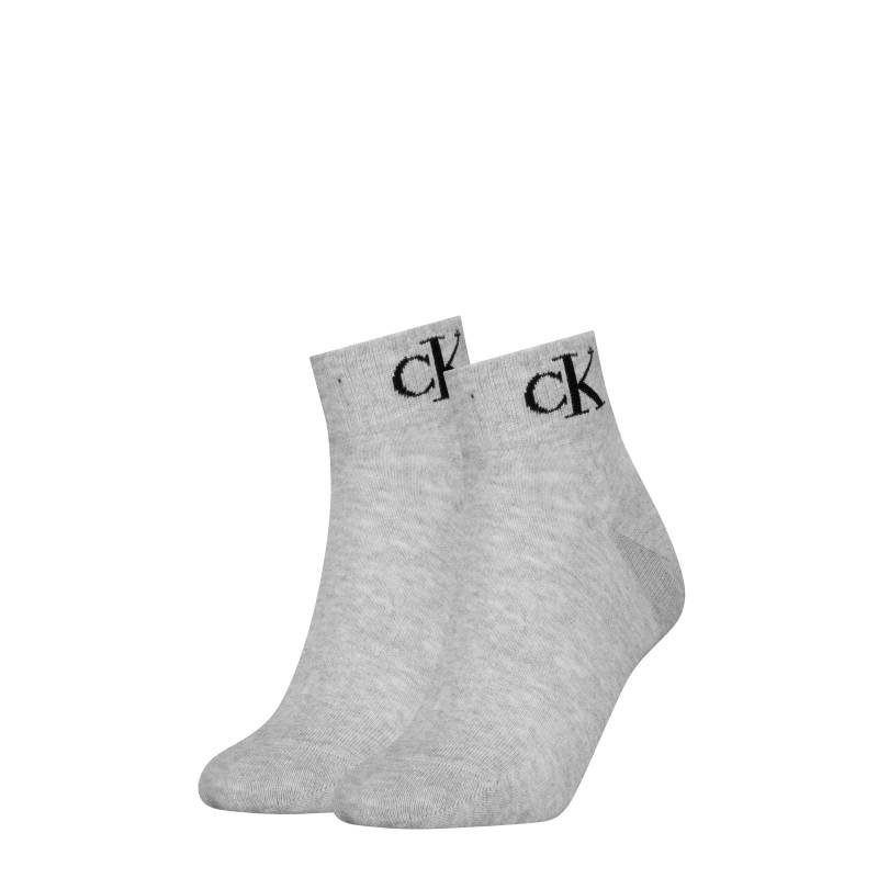Calvin Klein Jeans Kurzsocken »CKJ WOMEN QUARTER 2P MONOGRAM«, (2 Paar, 2 Paar), mit Logostickerei von Calvin Klein Jeans