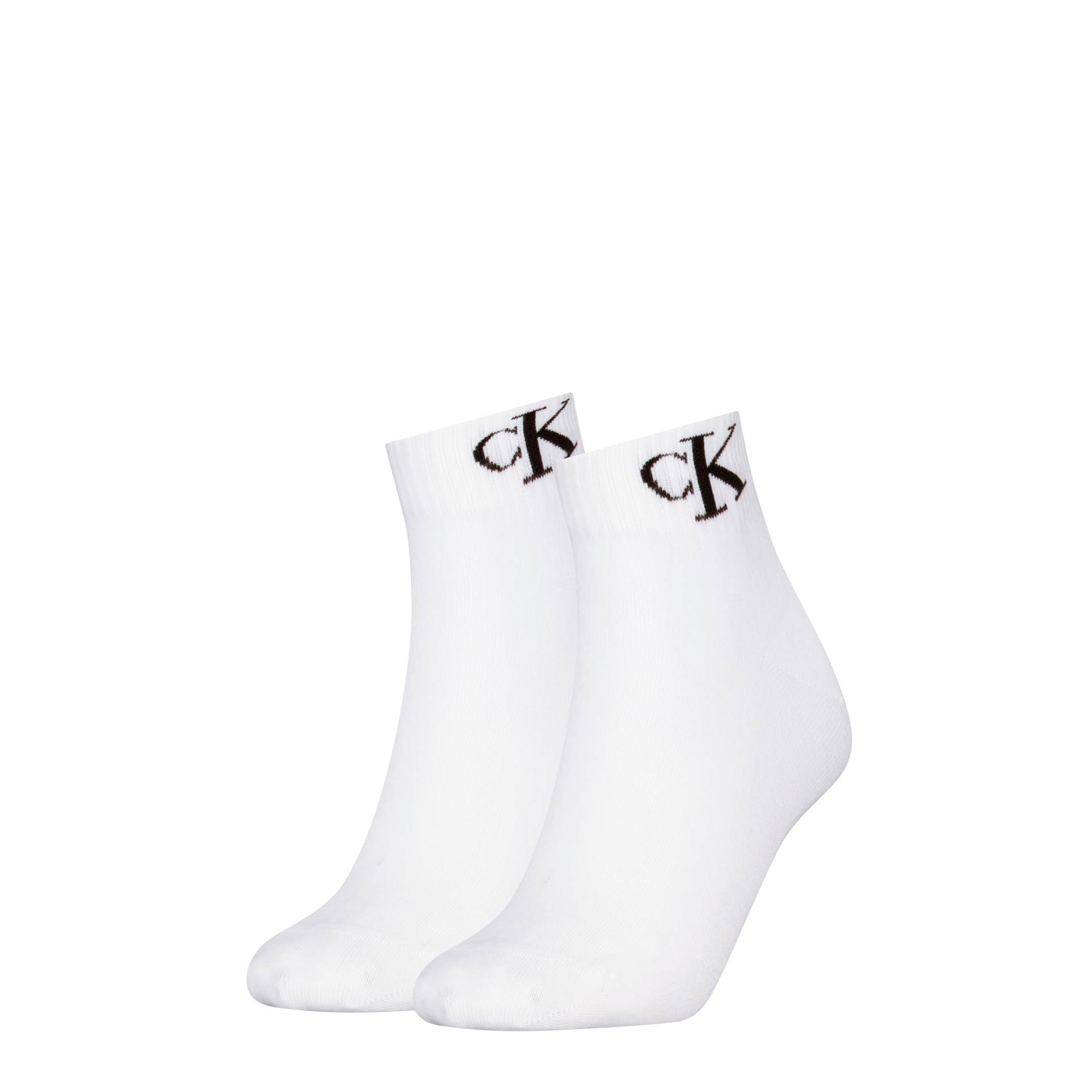 Calvin Klein Jeans Kurzsocken »CKJ WOMEN QUARTER 2P MONOGRAM«, (2 Paar, 2 Paar), mit Logostickerei von Calvin Klein Jeans