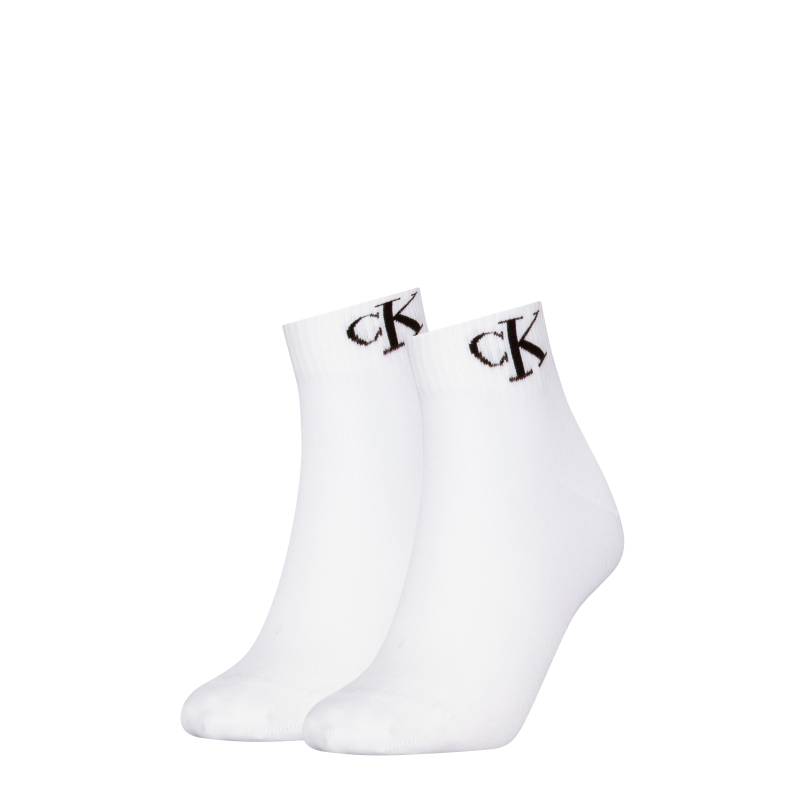 Calvin Klein Jeans Kurzsocken »CKJ WOMEN QUARTER 2P MONOGRAM«, (2 Paar, 2 Paar), mit Logostickerei von Calvin Klein Jeans