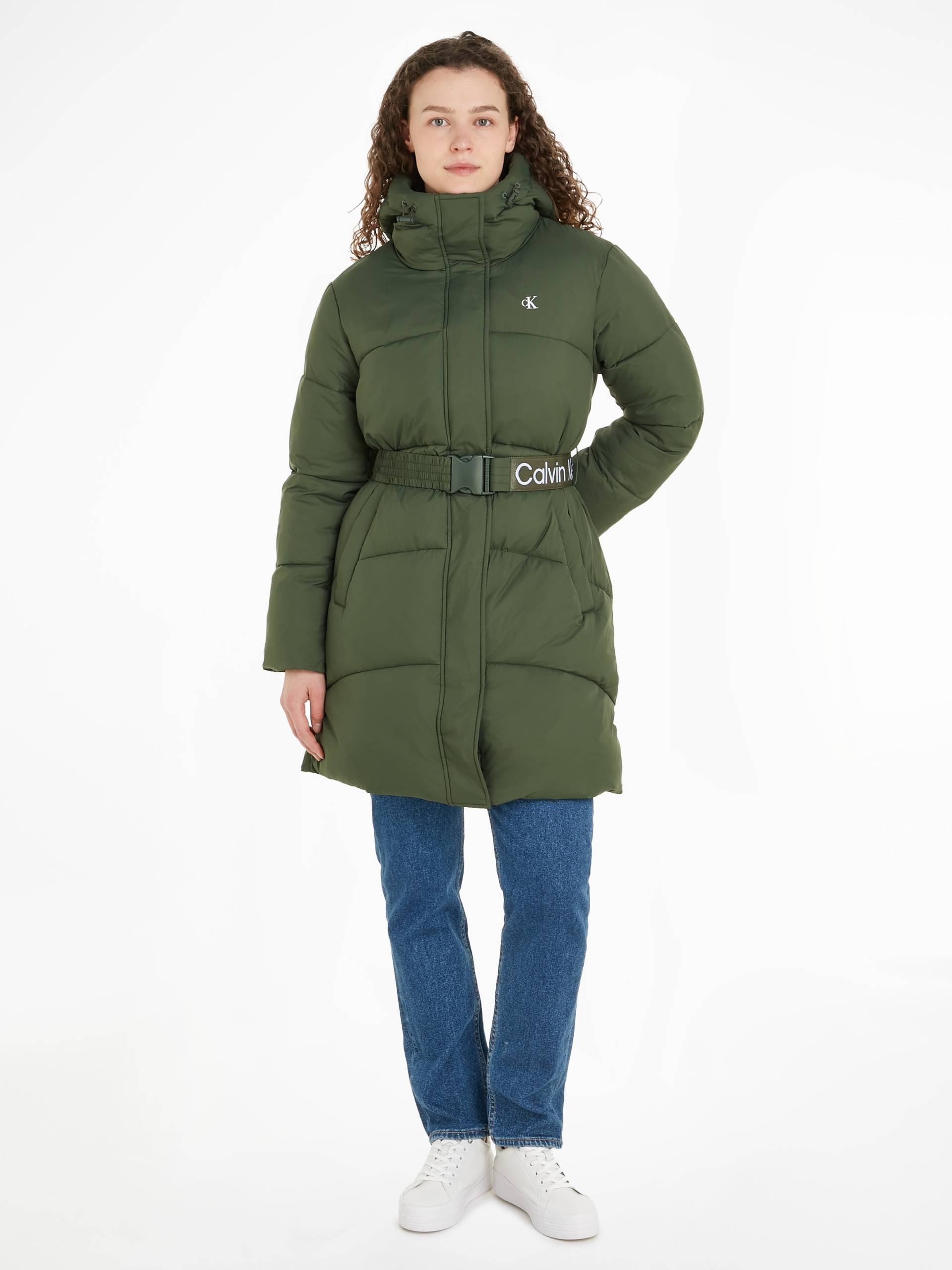 Calvin Klein Jeans Langjacke »LOGO BELT LONG PUFFER«, mit Kapuze von Calvin Klein Jeans