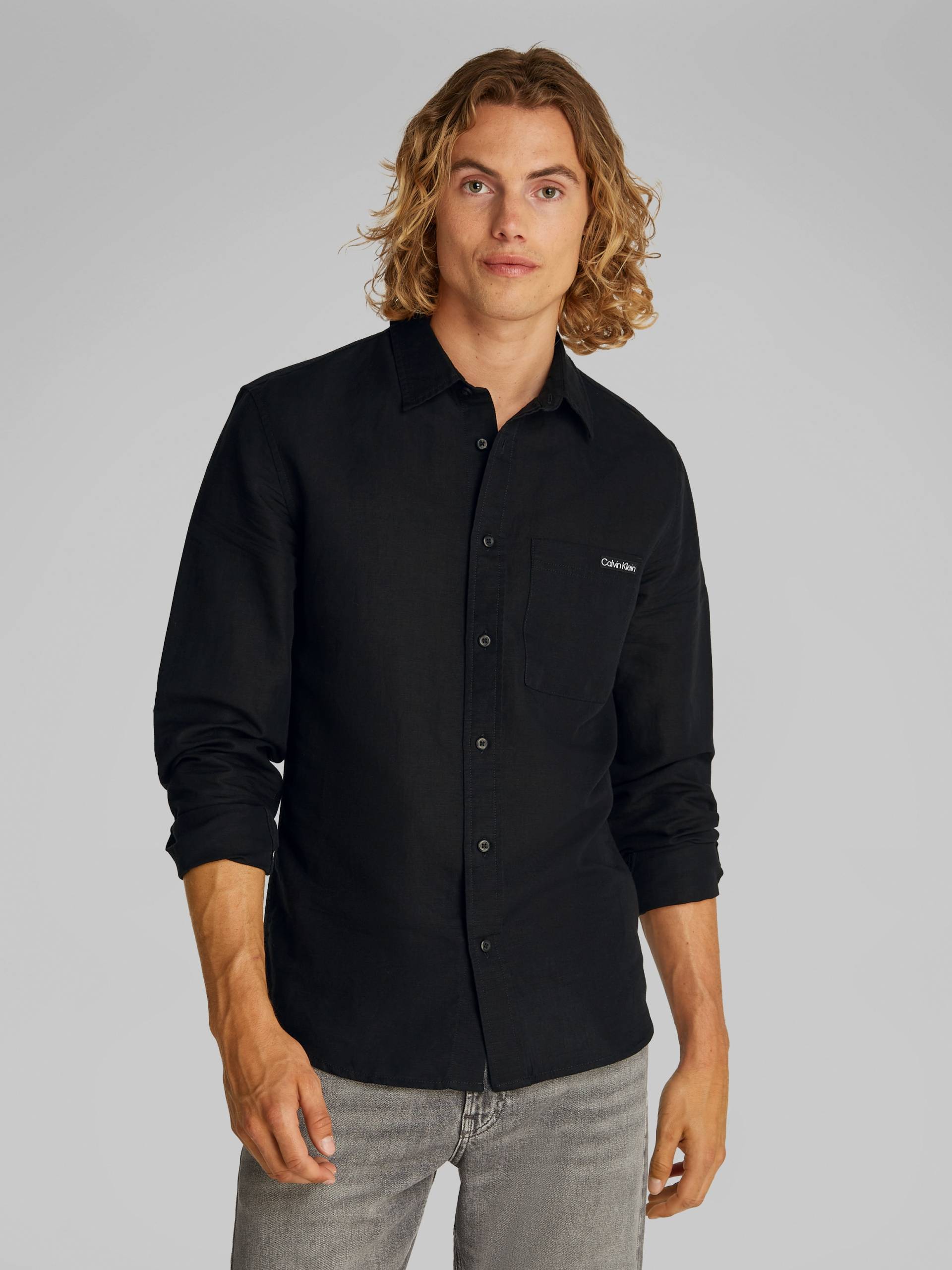 Calvin Klein Jeans Leinenhemd »LINEN COTTON SHIRT«, mit Brusttasche von Calvin Klein Jeans
