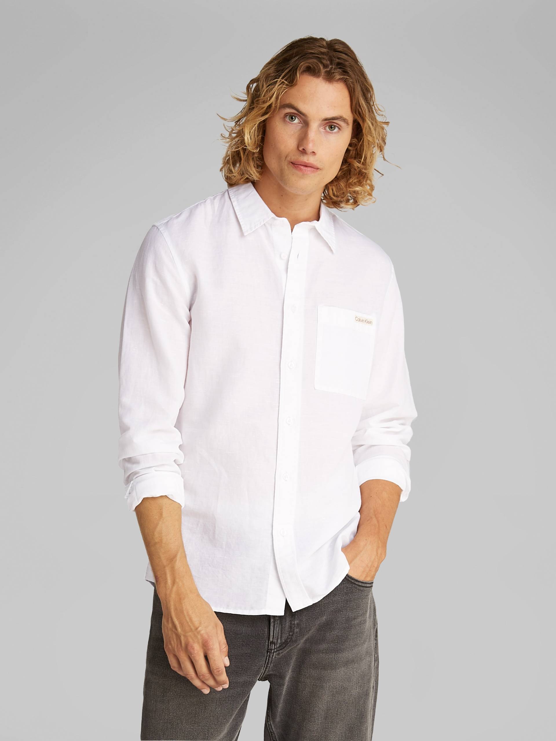 Calvin Klein Jeans Leinenhemd »LINEN COTTON SHIRT«, mit Brusttasche von Calvin Klein Jeans