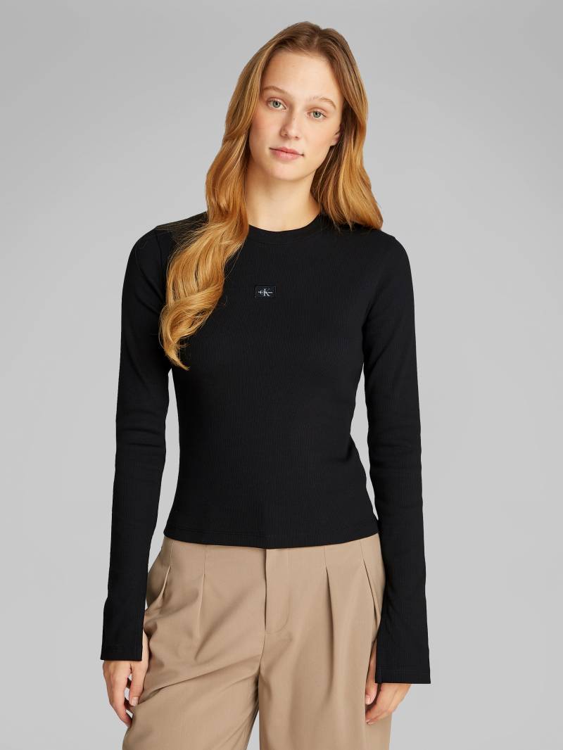 Calvin Klein Jeans Longtop »WOVEN LABEL RIB LS TOP«, mit Logodruck von Calvin Klein Jeans