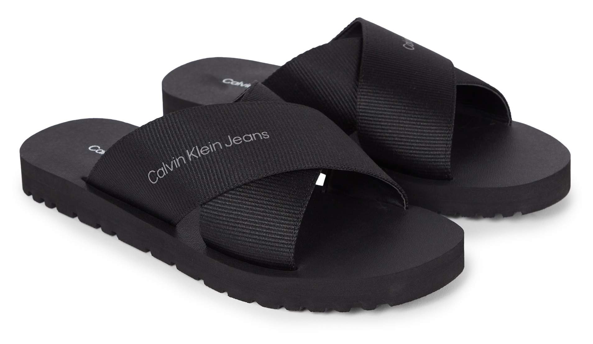 Calvin Klein Jeans Pantolette »CROSS SANDAL SLIPON RP IN BTW« von Calvin Klein Jeans