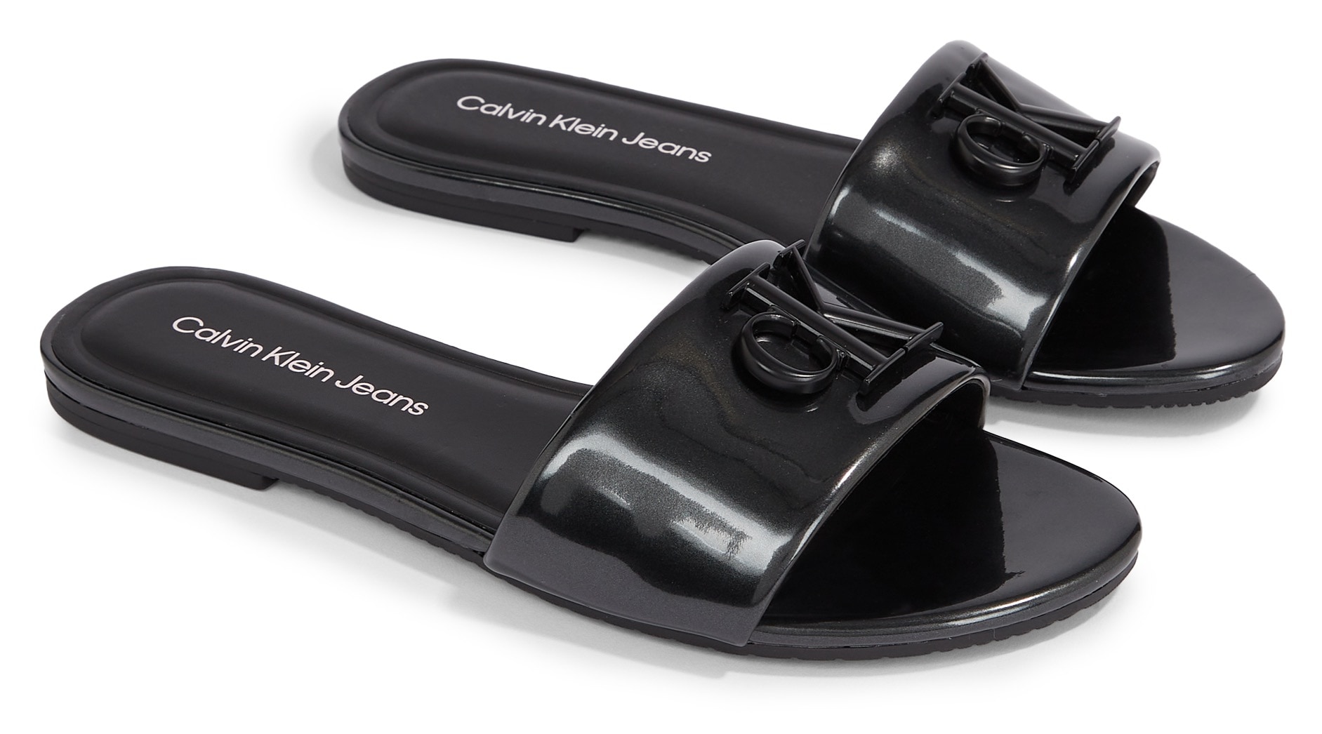 Calvin Klein Jeans Pantolette »FLAT SANDAL SLIDE MG MET« von Calvin Klein Jeans