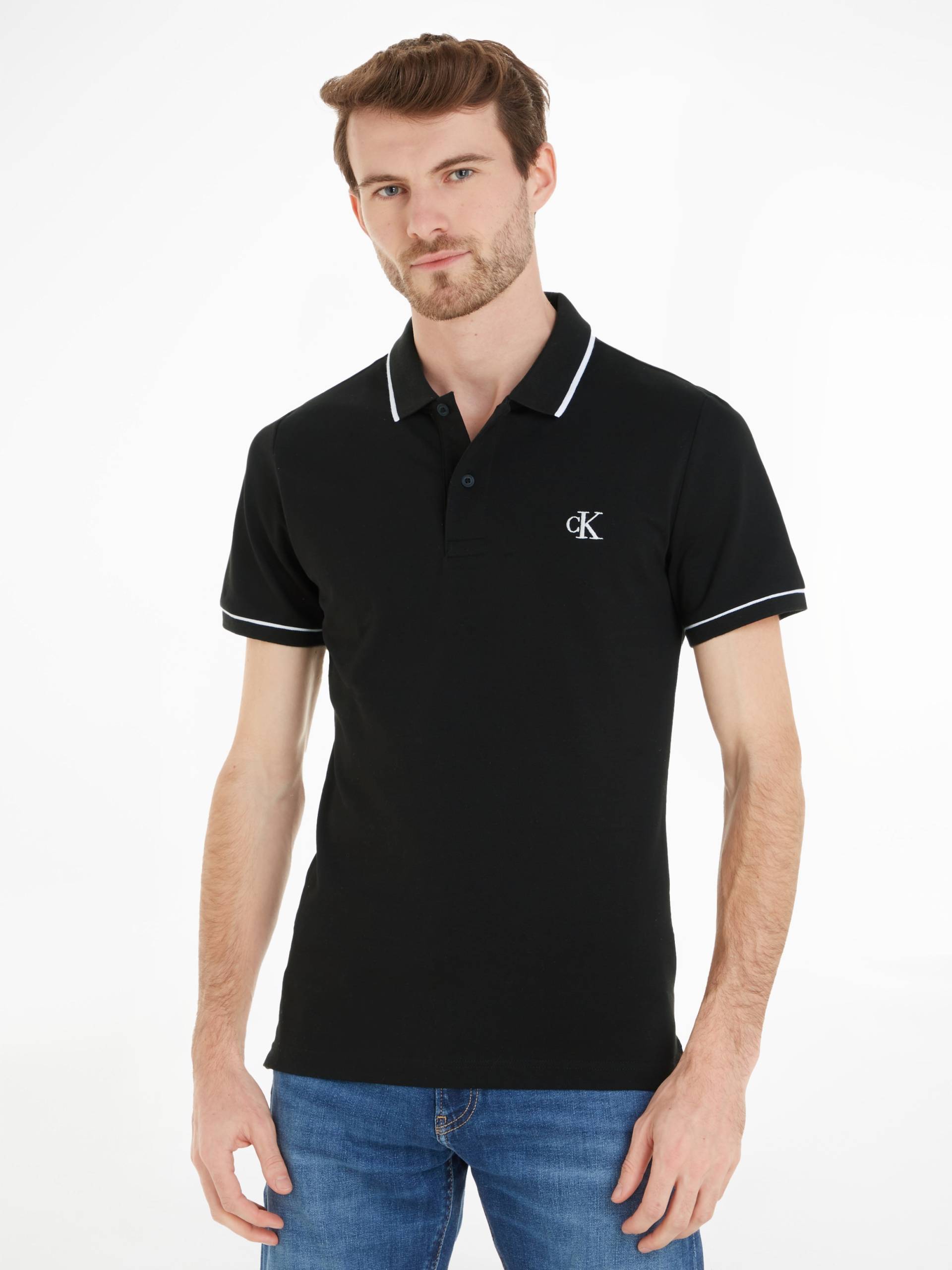 Calvin Klein Jeans Poloshirt »CK ESSENTIAL TIPPING SLIM POLO«, mit Markenstickerei von Calvin Klein Jeans