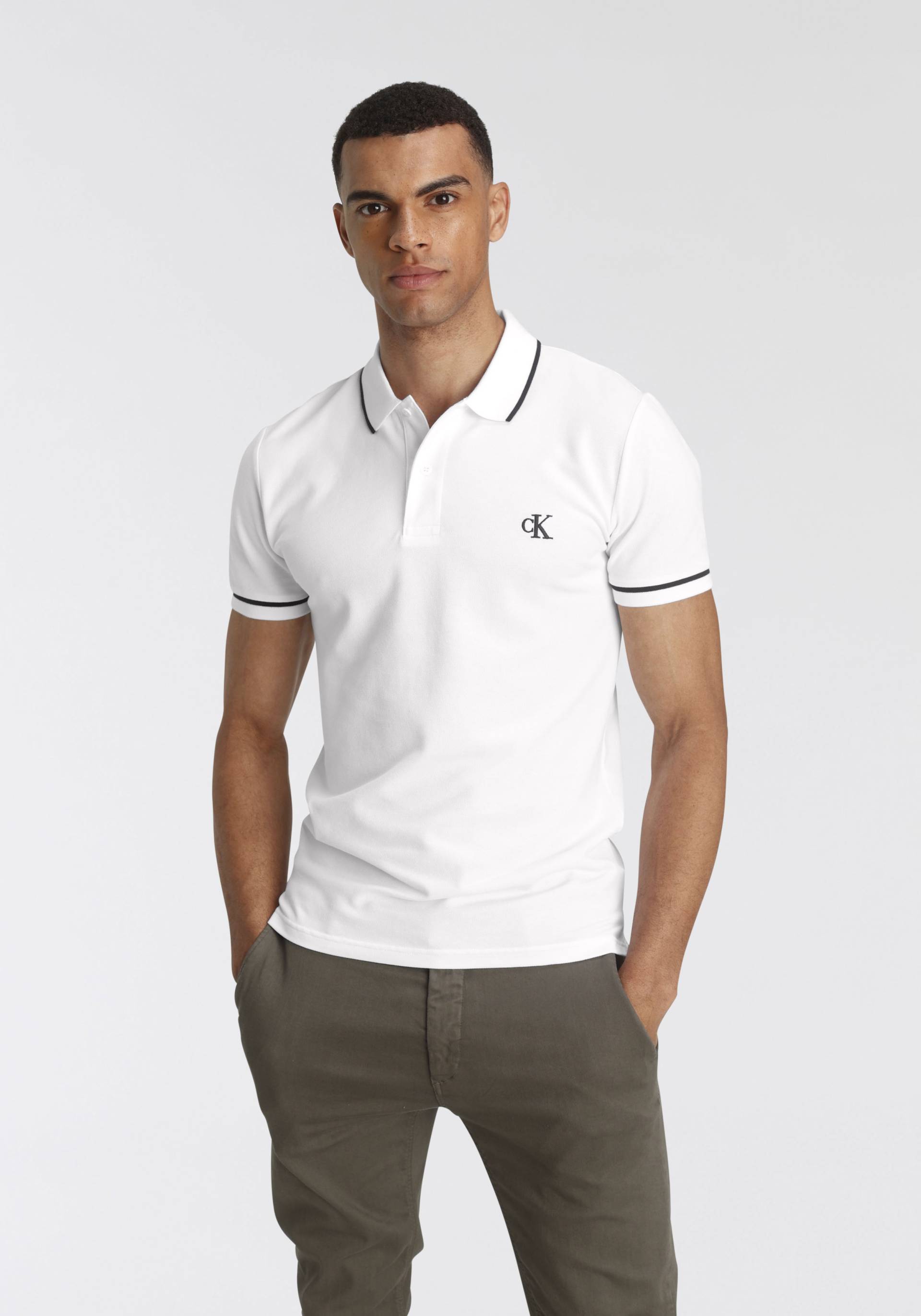 Calvin Klein Jeans Poloshirt »TIPPING SLIM POLO«, mit Logomarkenlabel von Calvin Klein Jeans