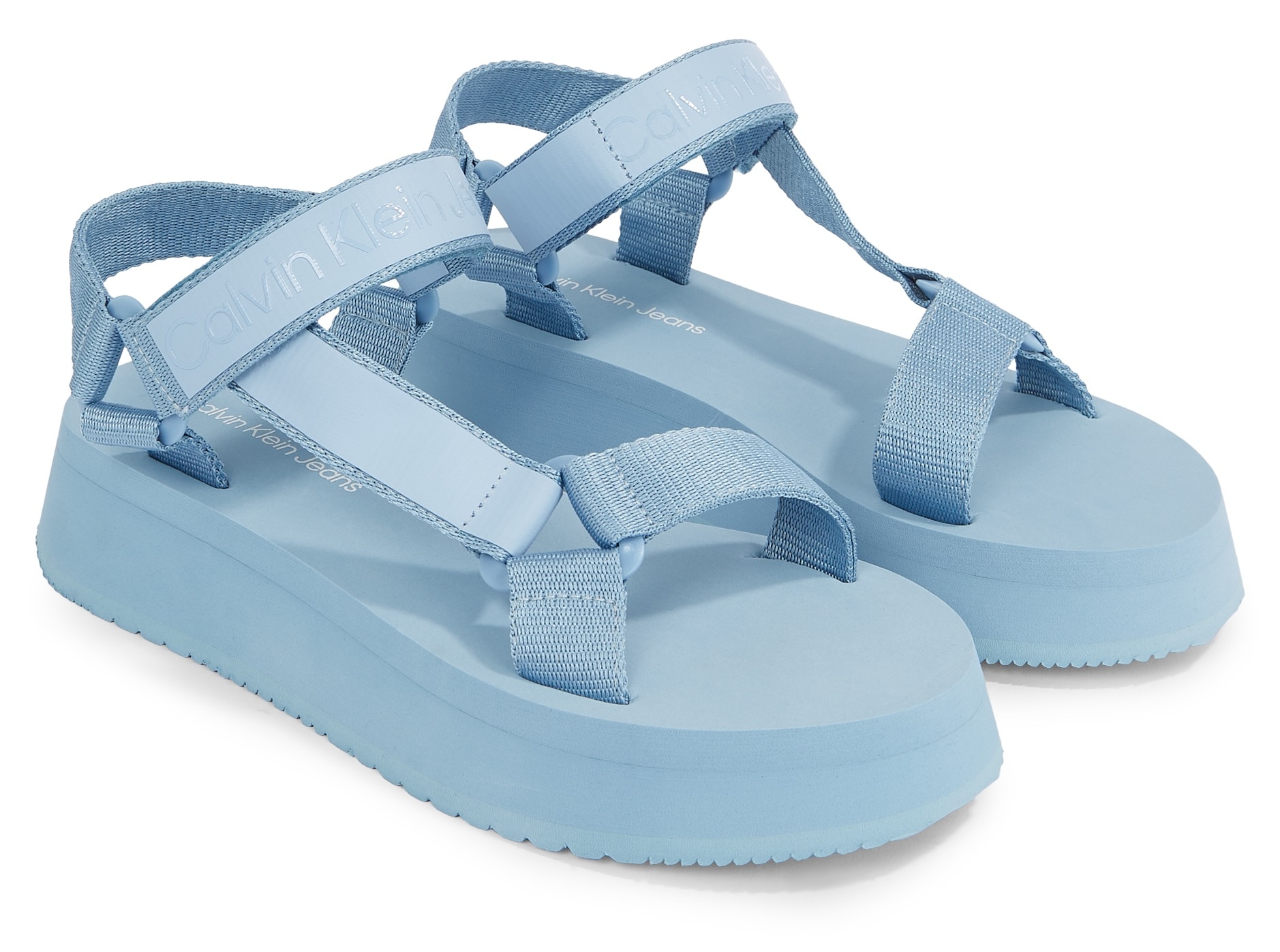 Calvin Klein Jeans Riemchensandale »SANDAL VELCRO WEBBING DC«, Sommerschuh, Sandalette, Plateauabsatz, mit Klettriemchen von Calvin Klein Jeans