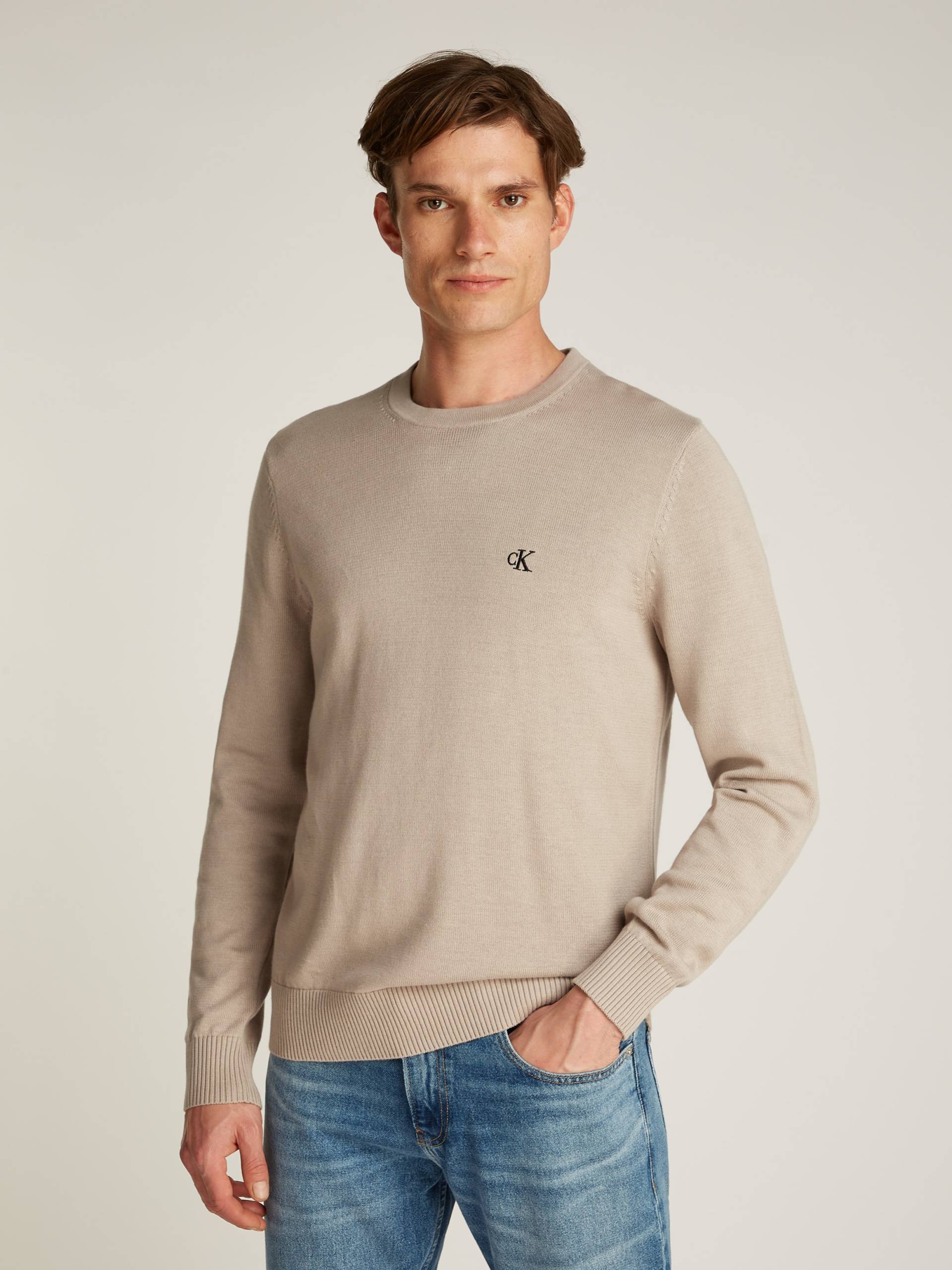 Calvin Klein Jeans Rundhalspullover »MODERN CREW NECK SWEATER«, Logodruck, Rundhals Calvin Klein Jeans Rundhalspullover »MODERN CREW NECK SWEATER«, Logodruck, Rundhals von Calvin Klein Jeans