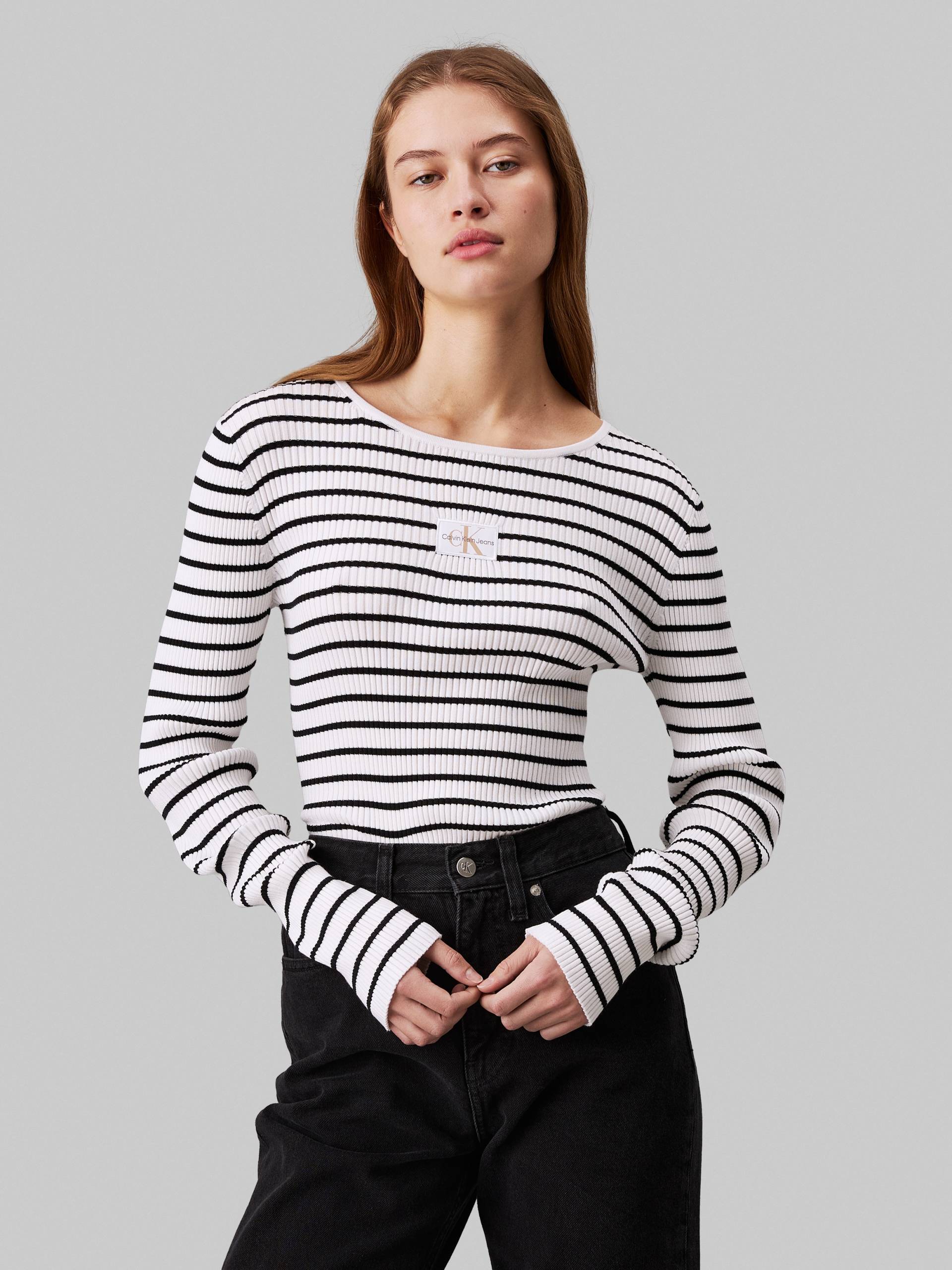 Calvin Klein Jeans Rundhalspullover »WOVEN LABEL TIGHT SWEATER« von Calvin Klein Jeans