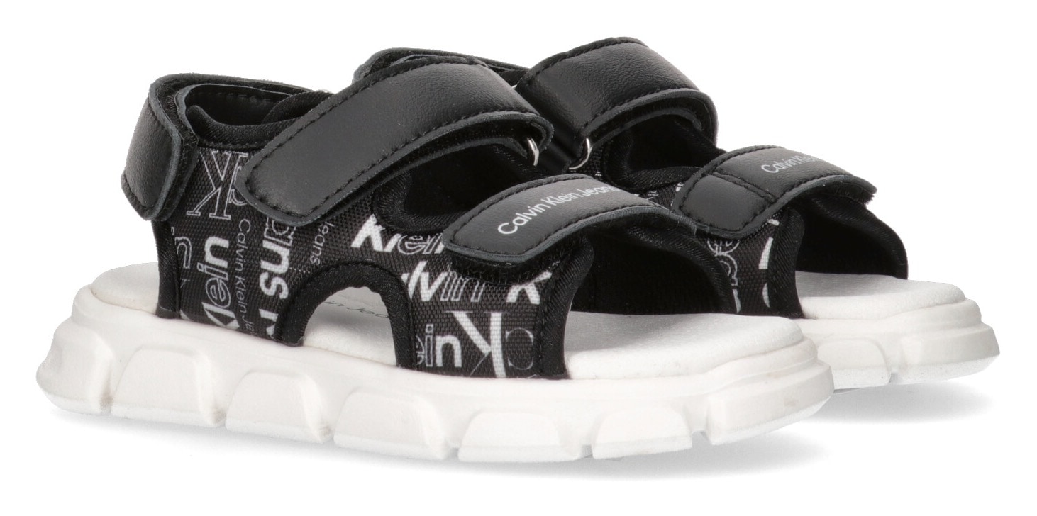 Calvin Klein Jeans Sandale »AOP VELCRO SANDAL«, Sommerschuh, Klettschuh, Sandalette, mit Logodruck von Calvin Klein Jeans