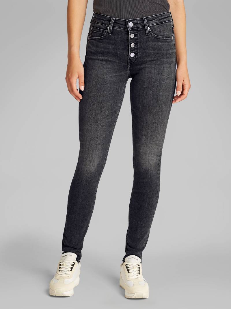 Calvin Klein Jeans Skinny-fit-Jeans »MID RISE SKINNY«, mit offener Knopfleiste von Calvin Klein Jeans