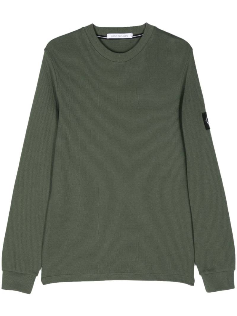 Calvin Klein Jeans Slim Waffle jumper - Green von Calvin Klein Jeans