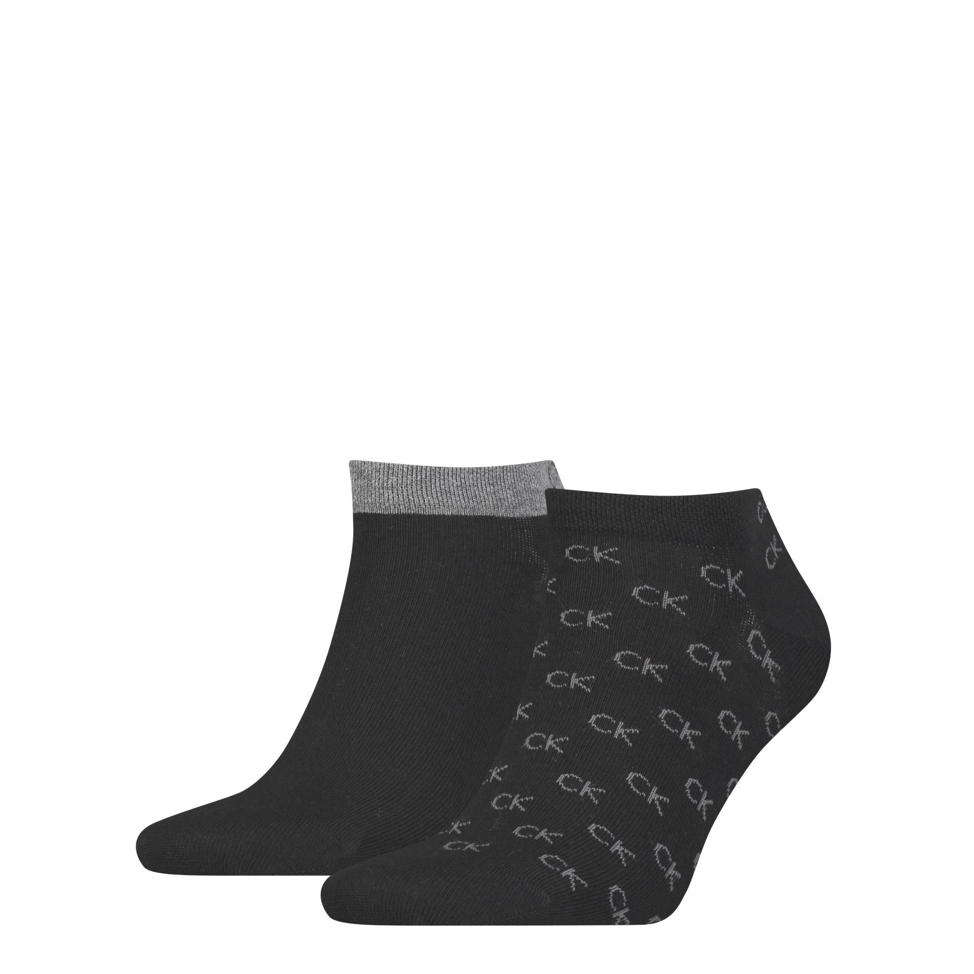 Calvin Klein Jeans Sneakersocken »CK MEN SNEAKER 2P ALL OVER LOGO«, (2 Paar), 1x uni, 1x allover Logo mit kleinem Rippenbündchen von Calvin Klein Jeans