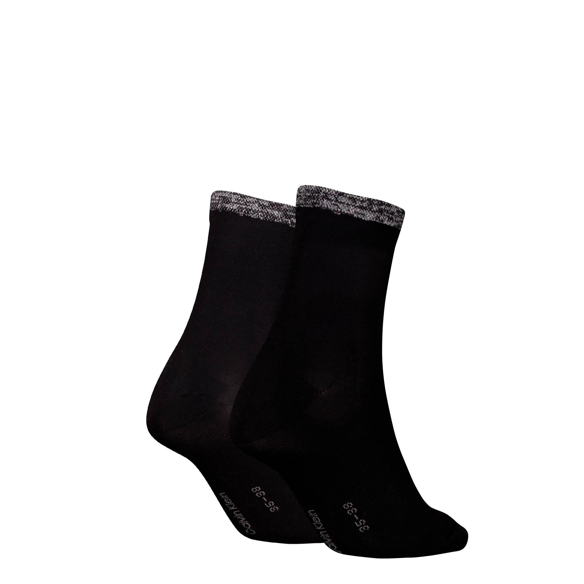 Calvin Klein Jeans Socken »CK WOMEN SHORT SOCK 2P SHINY LOGO«, (2 Paar), 1x mit Glitzer-Logo von Calvin Klein Jeans