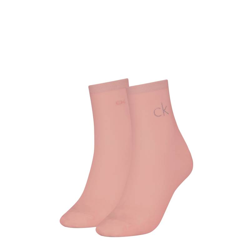 Calvin Klein Jeans Socken »CK WOMEN SHORT SOCK 2P SHINY LOGO«, (2 Paar), 1x mit Glitzer-Logo von Calvin Klein Jeans