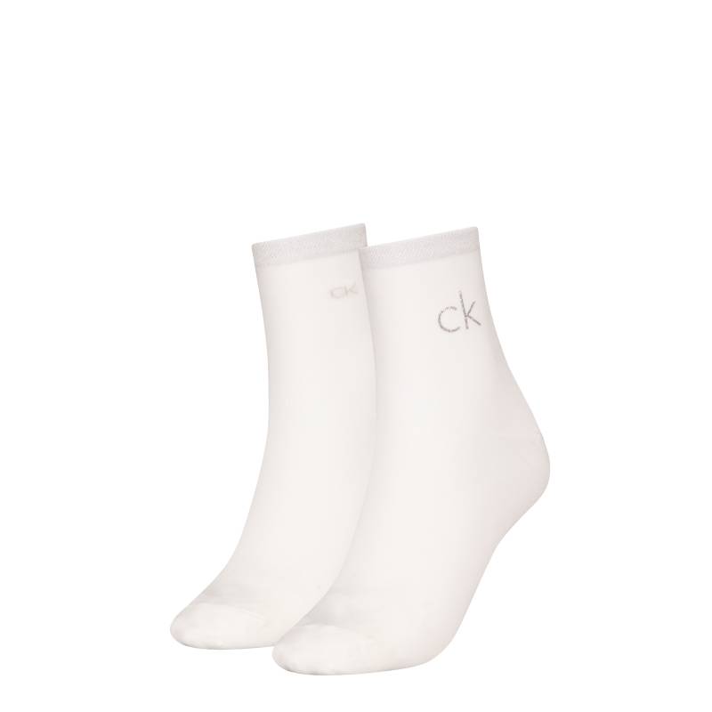 Calvin Klein Jeans Socken »CK WOMEN SHORT SOCK 2P SHINY LOGO«, (2 Paar), 1x mit Glitzer-Logo von Calvin Klein Jeans