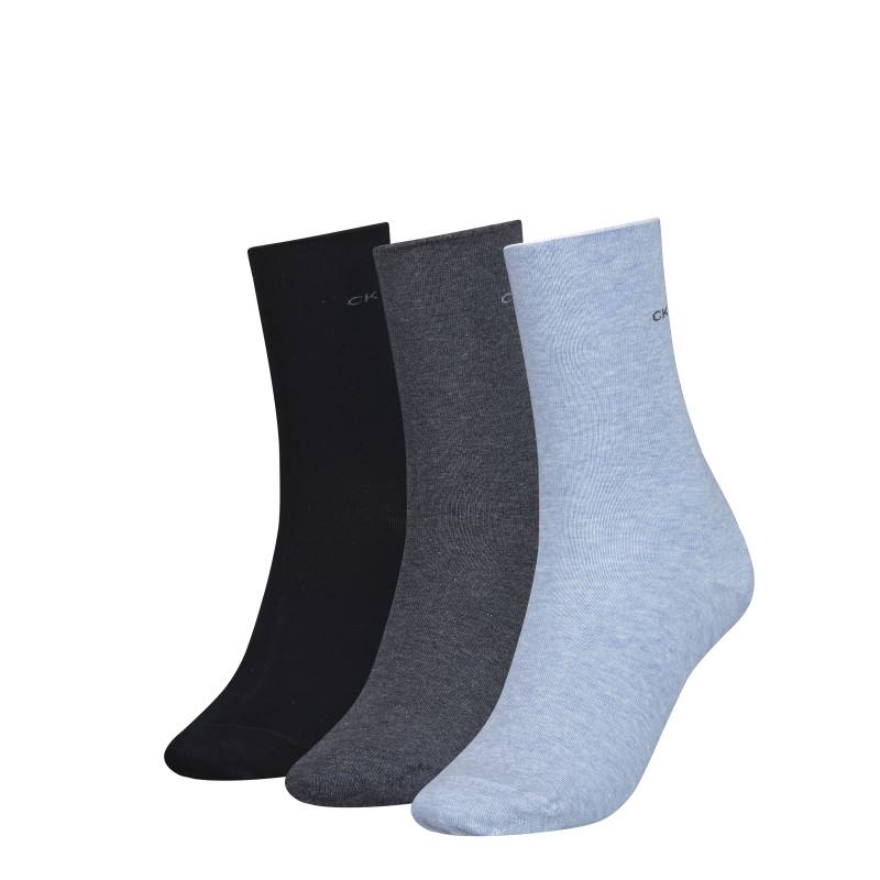 Calvin Klein Jeans Socken »CK WOMEN SOCK 3P ROLL TOP«, (3 Paar), Mit kleinem Rollrand, Einheitsgrösse passend von Gr. 37-41 von Calvin Klein Jeans