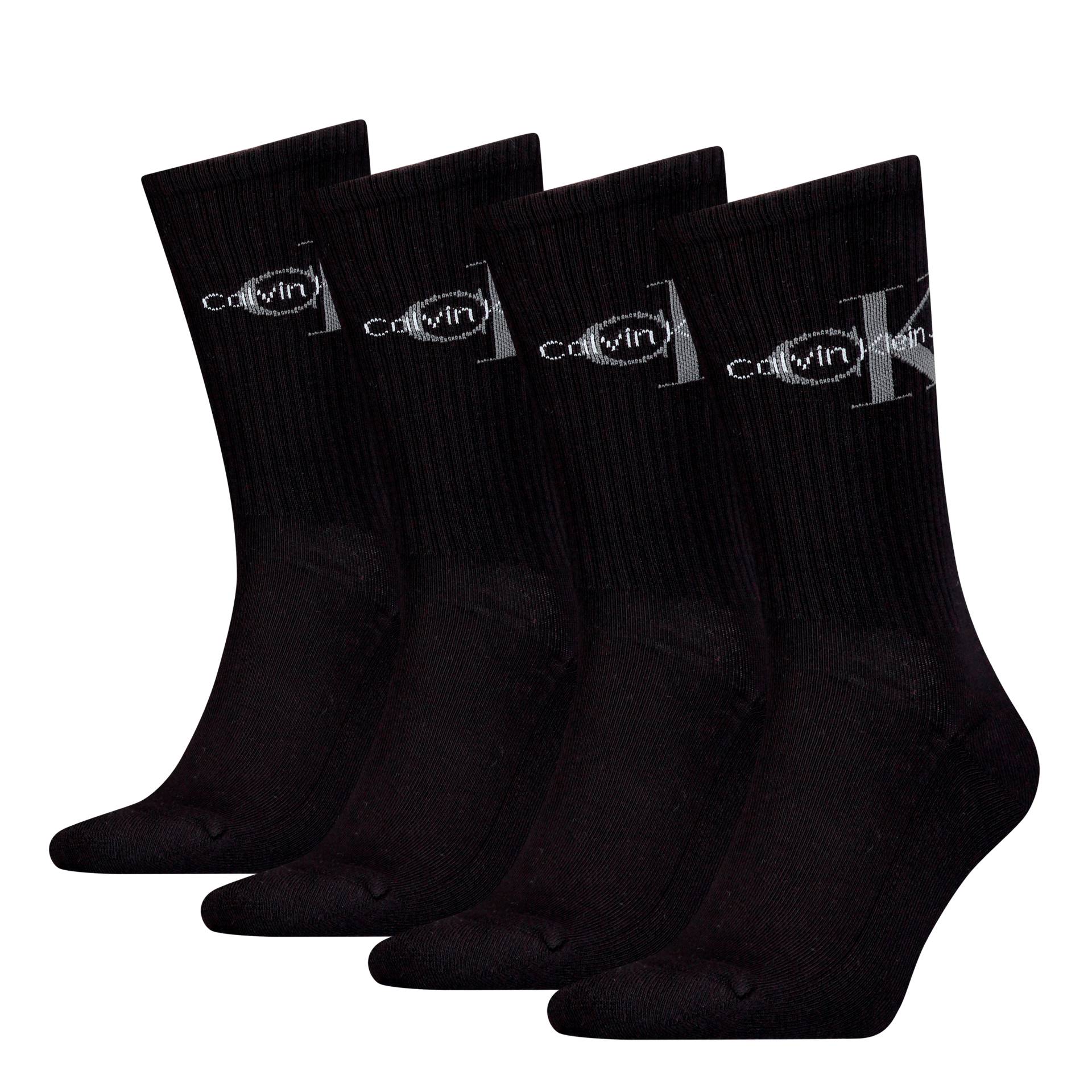 Calvin Klein Jeans Socken »CKJ MEN SOCK 4P MONOGRAM ECOM«, (4 Paar), mit Logo am Schaft von Calvin Klein Jeans