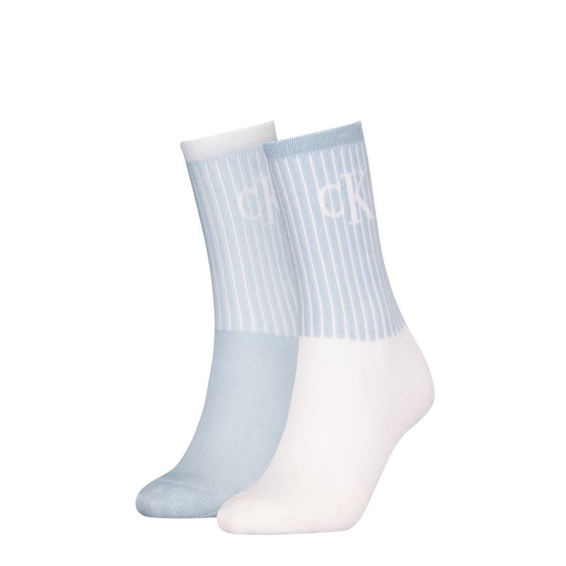 Calvin Klein Jeans Socken »CKJ WOMEN SOCK 2P GLOSSY RIB«, (2 Paar, 2 Paar), mit Logostickerei von Calvin Klein Jeans