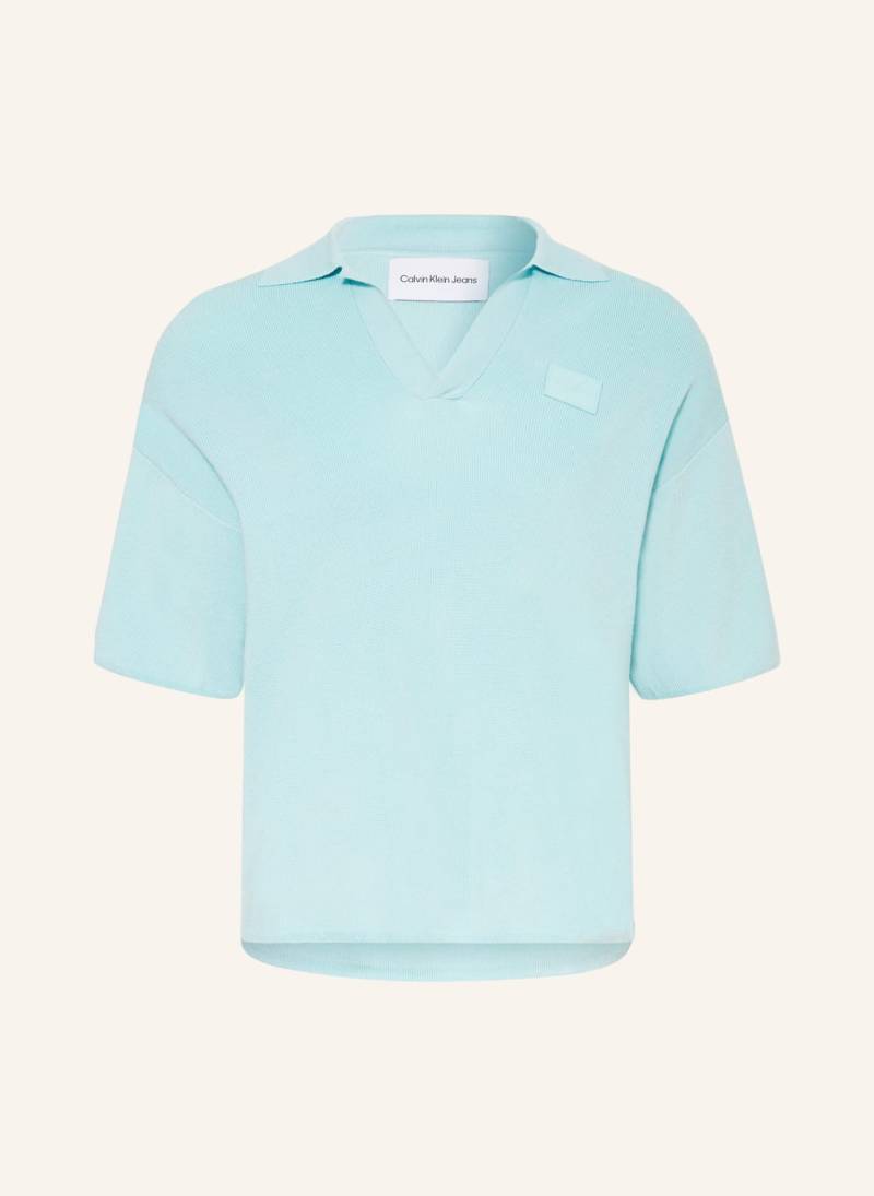 Calvin Klein Jeans Strick-Poloshirt blau von Calvin Klein Jeans