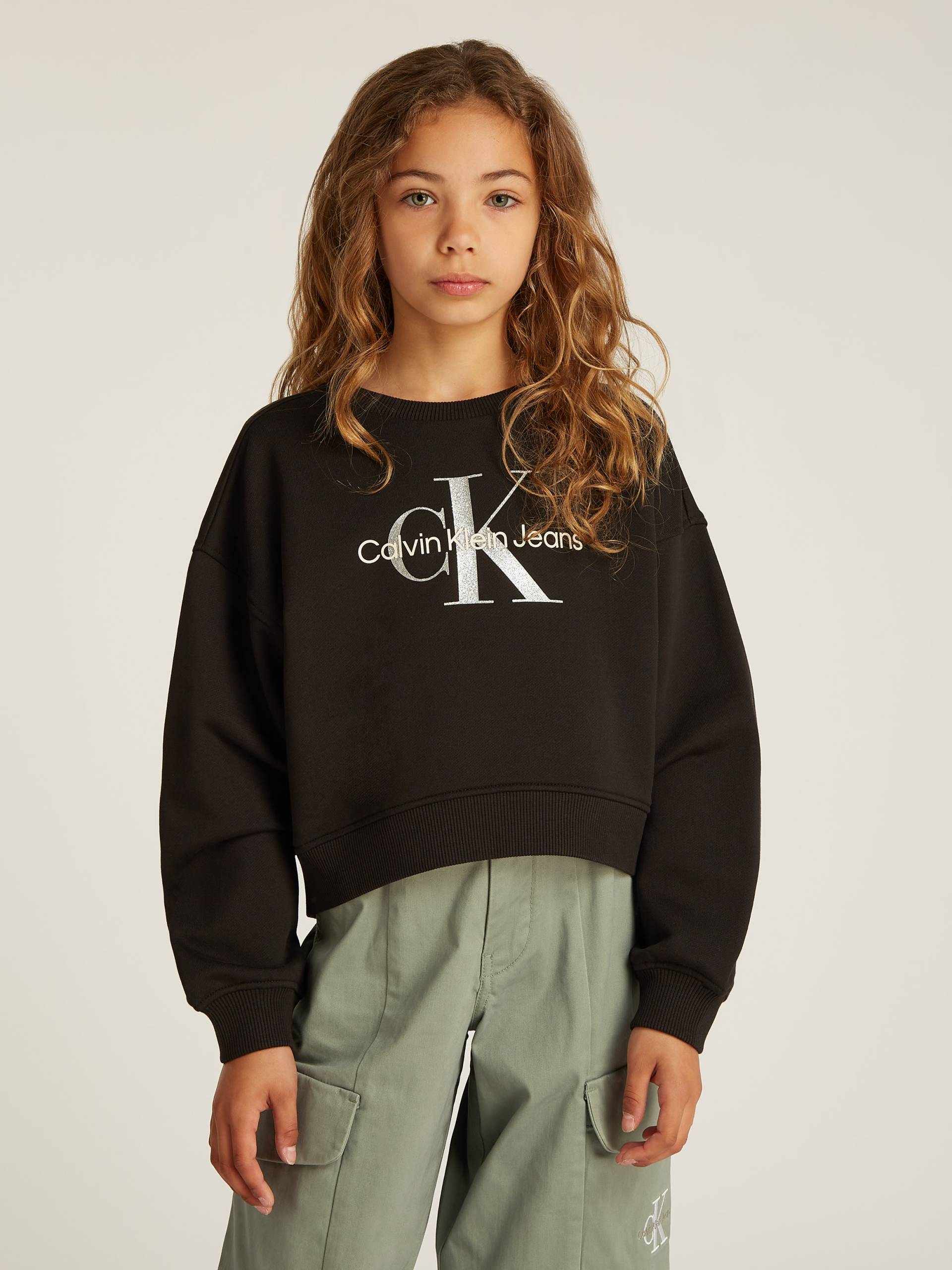 Calvin Klein Jeans Sweatshirt »GLITTER MONOLOGO CN SWEATSHIRT«, für Kinder bis 16 Jahre mit Logoschriftzug von Calvin Klein Jeans
