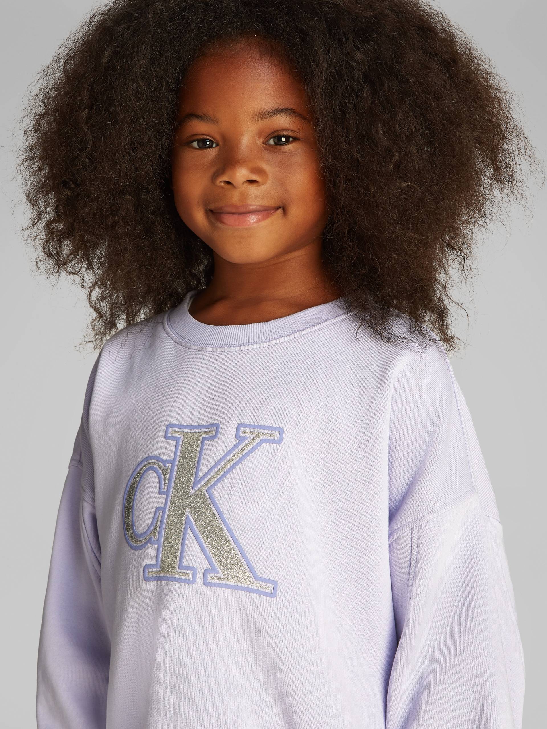 Calvin Klein Jeans Sweatshirt »METALLIC CK LS CN SWEATSHIRT«, mit glitzerndem Logo von Calvin Klein Jeans