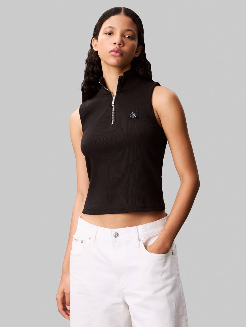 Calvin Klein Jeans Tanktop »A- WOVEN LABEL SL QZ TOP«, Mit Rundhalsausschnitt von Calvin Klein Jeans