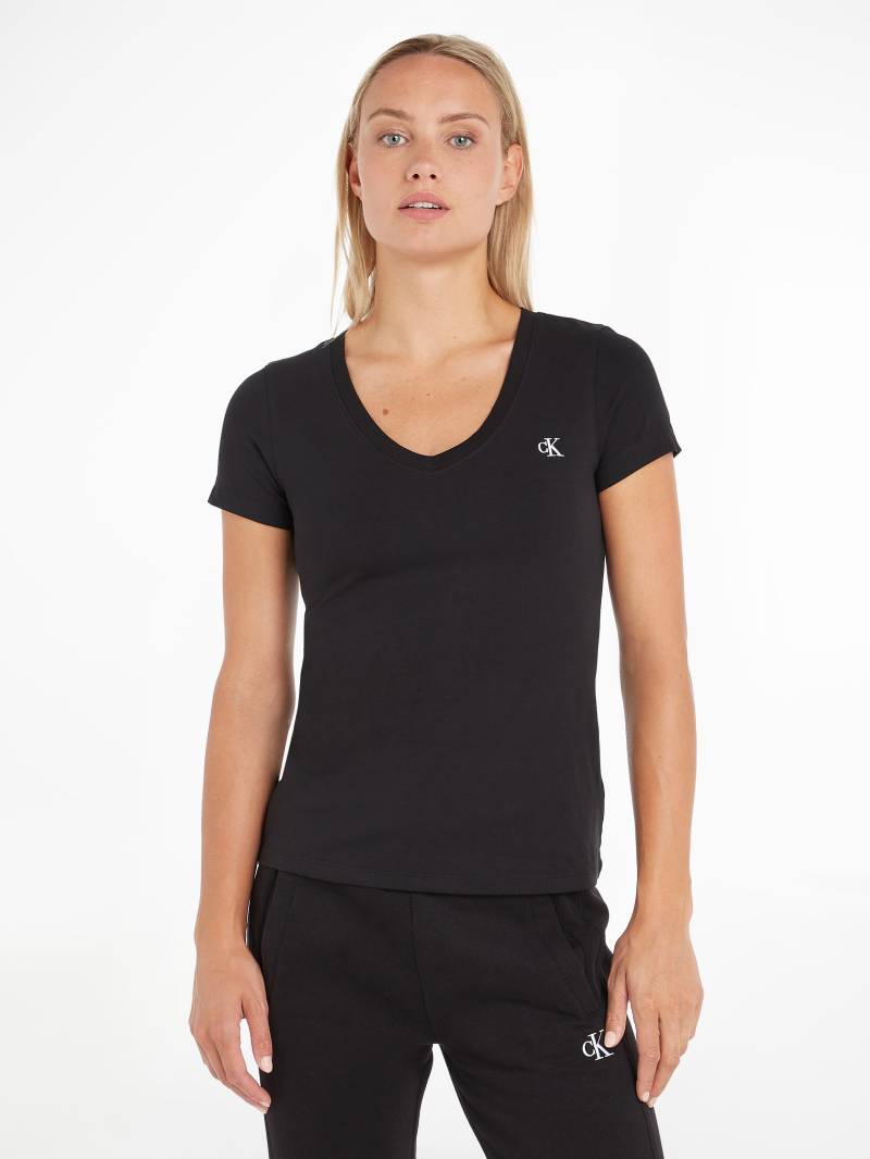 Calvin Klein Jeans V-Shirt »CK EMBROIDERY STRETCH V-NECK«, (1 tlg.), mit kleiner Calvin Klein Logo-Stickerei auf Brusthöhe von Calvin Klein Jeans