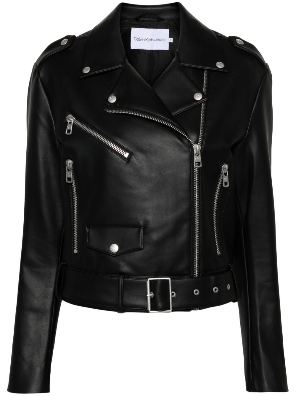 Calvin Klein Jeans belted biker jacket - Black von Calvin Klein Jeans
