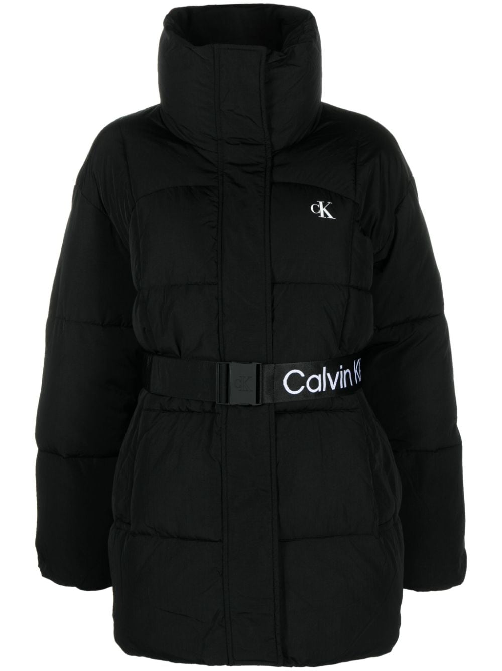 Calvin Klein Jeans belted puffer jacket - Black von Calvin Klein Jeans