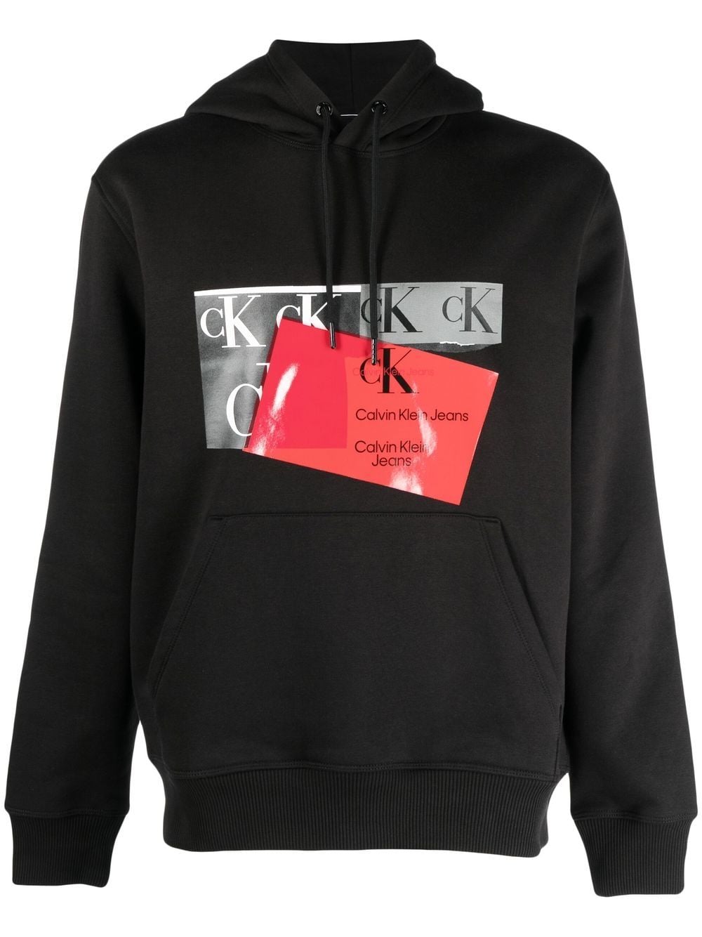 Calvin Klein Jeans disrupted CK box urban hoodie - Black von Calvin Klein Jeans