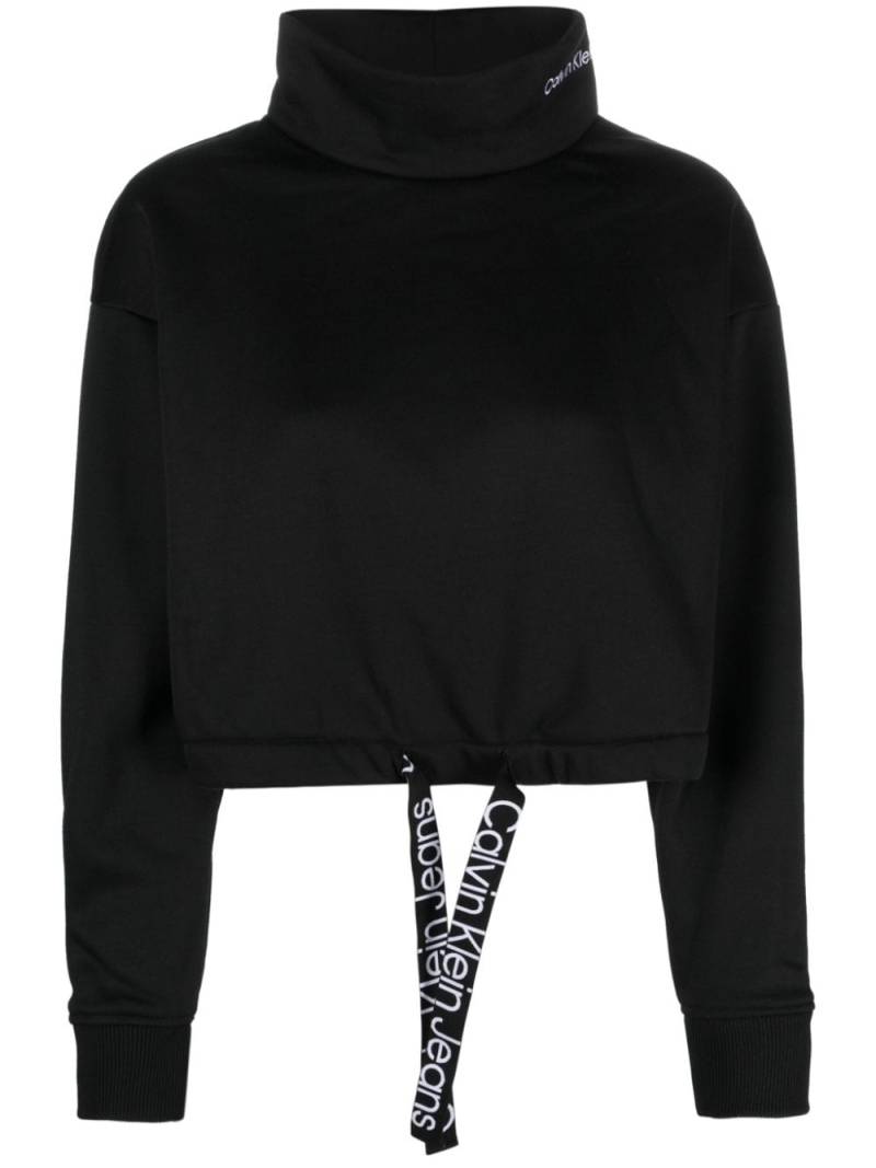 Calvin Klein Jeans high-neck drawstring sweatshirt - Black von Calvin Klein Jeans