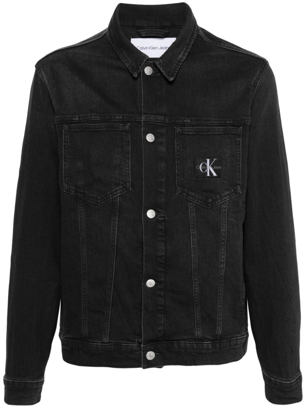 Calvin Klein Jeans logo-appliqué denim jacket - Black von Calvin Klein Jeans