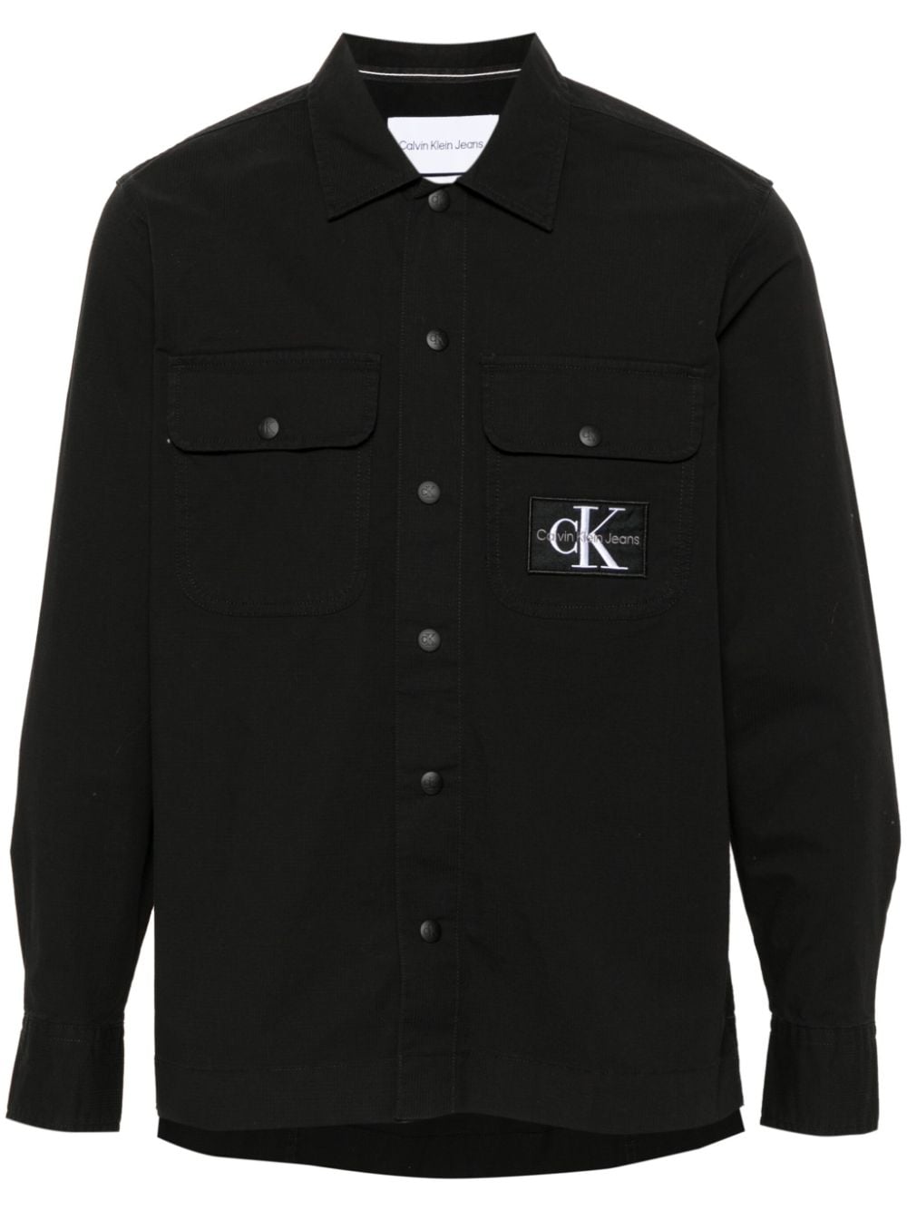 Calvin Klein Jeans logo-appliqué ripstop shirt - Black von Calvin Klein Jeans