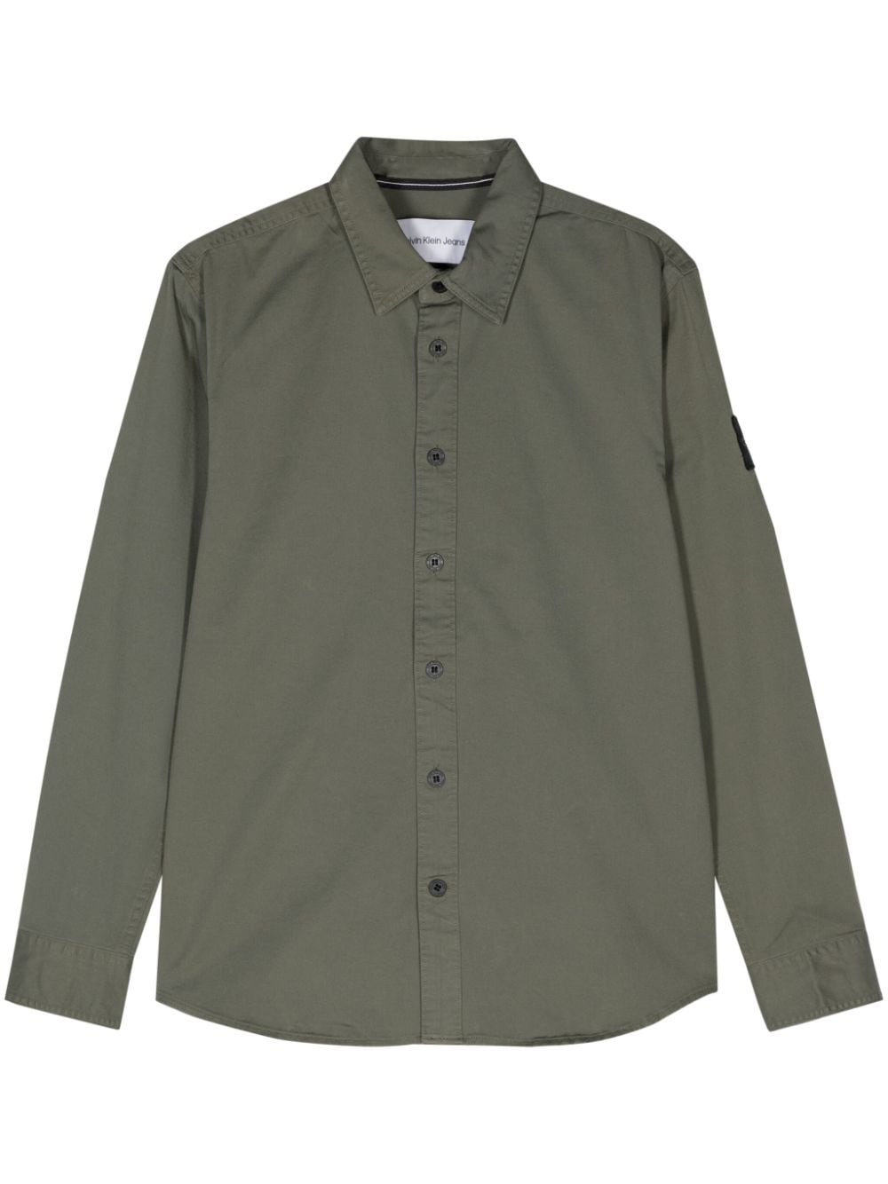 Calvin Klein Jeans logo-patch cotton shirt - Green von Calvin Klein Jeans