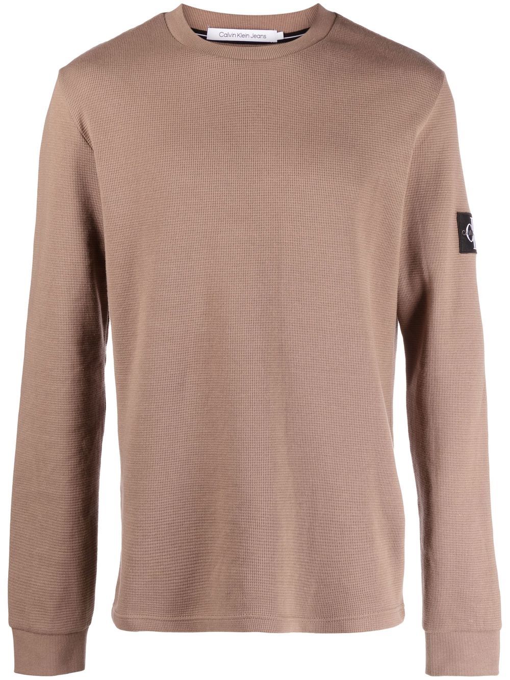 Calvin Klein Jeans logo-patch cotton sweatshirt - Brown von Calvin Klein Jeans