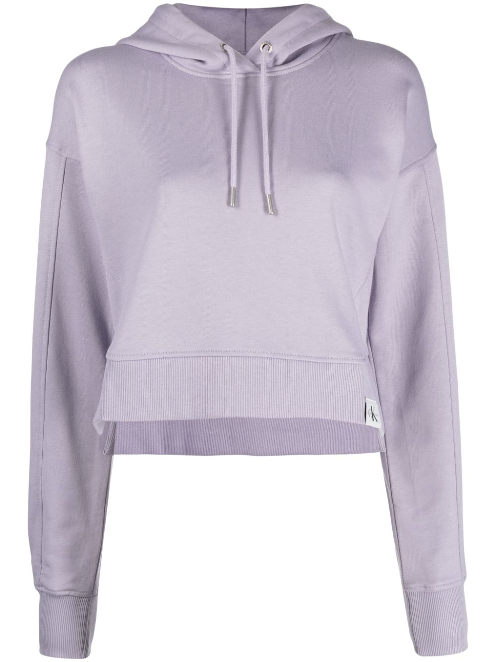 Calvin Klein Jeans logo-patch cropped hoodie - Purple von Calvin Klein Jeans