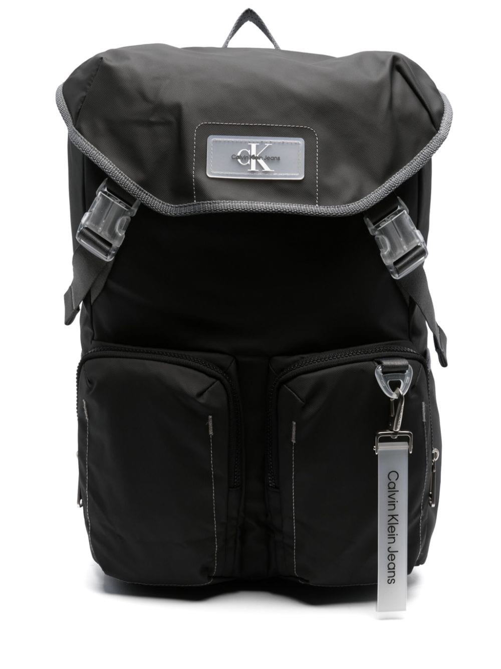 Calvin Klein Jeans logo-patch flap backpack - Black von Calvin Klein Jeans