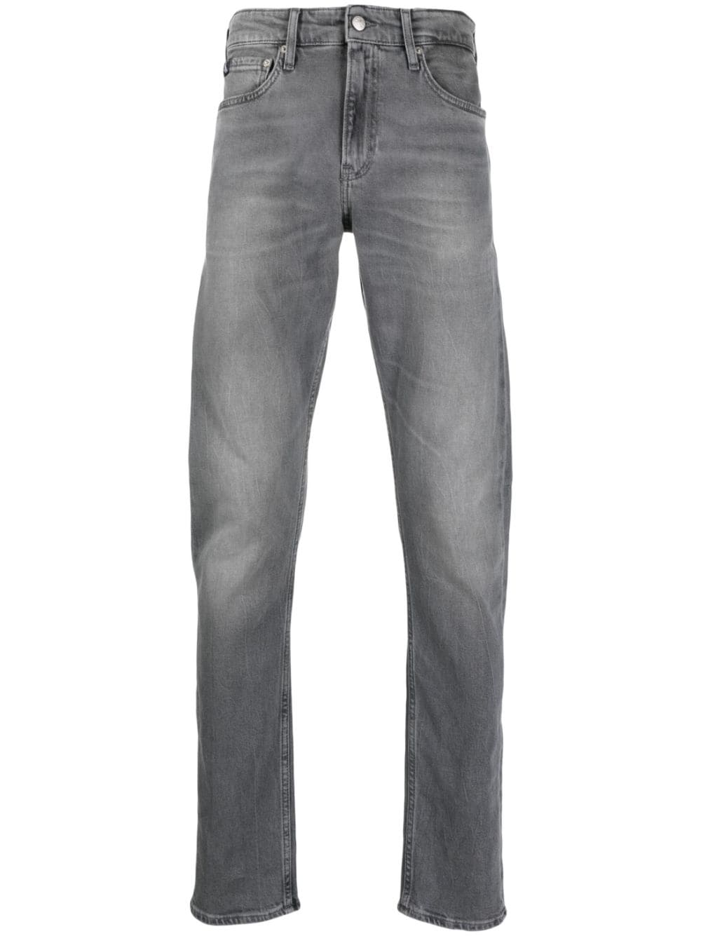 Calvin Klein Jeans logo-patch mid-rise slim-fit jeans - Grey von Calvin Klein Jeans