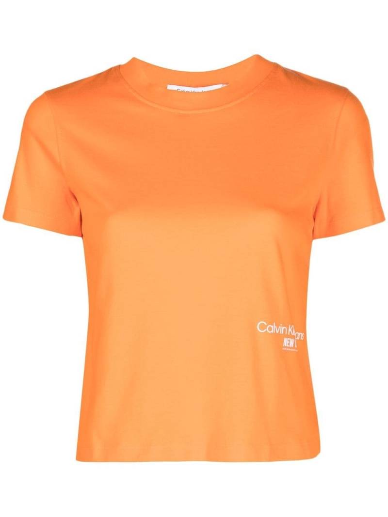 Calvin Klein Jeans logo-print cotton T-shirt - Orange von Calvin Klein Jeans