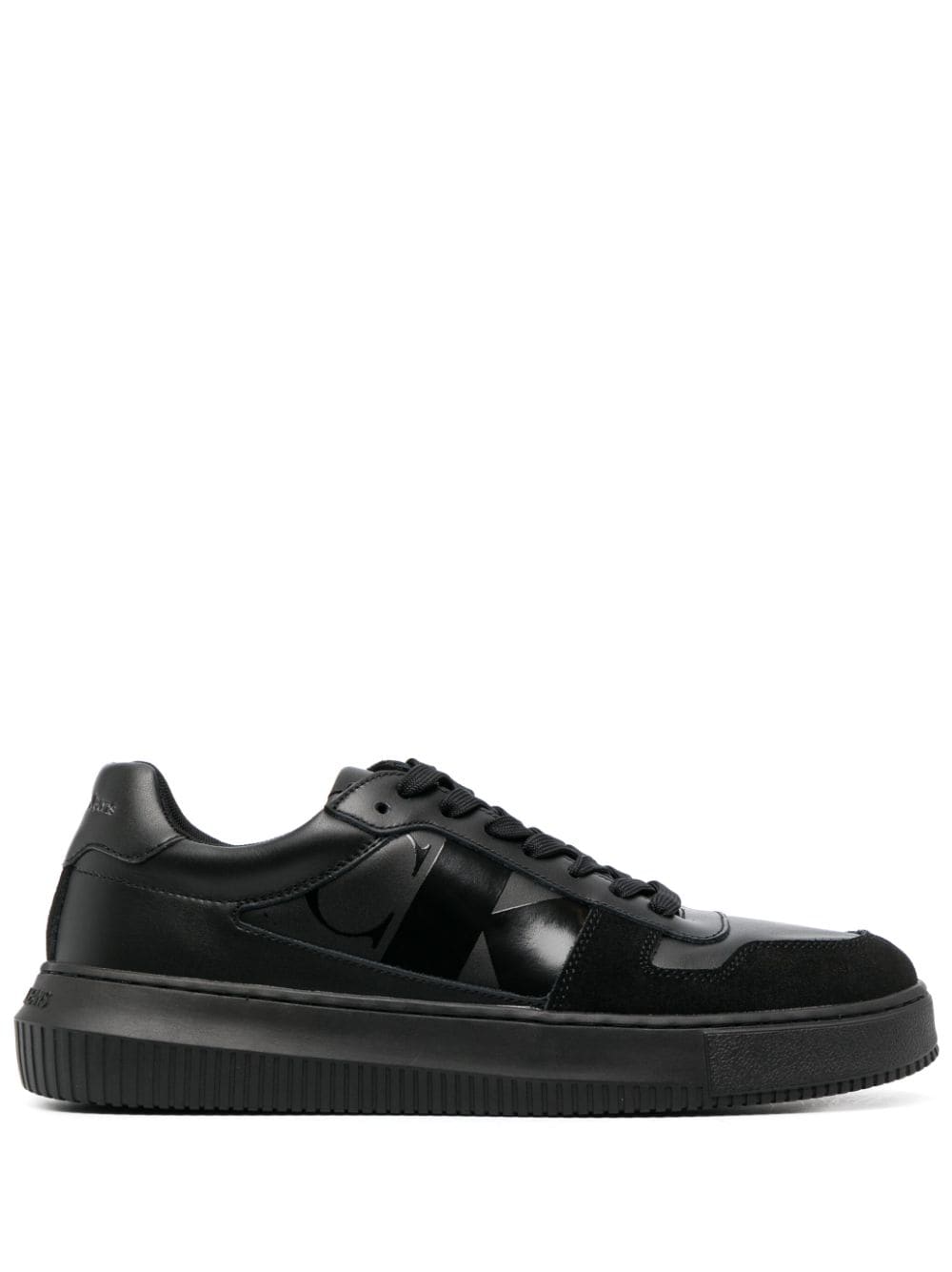 Calvin Klein Jeans logo-print leather sneakers - Black von Calvin Klein Jeans