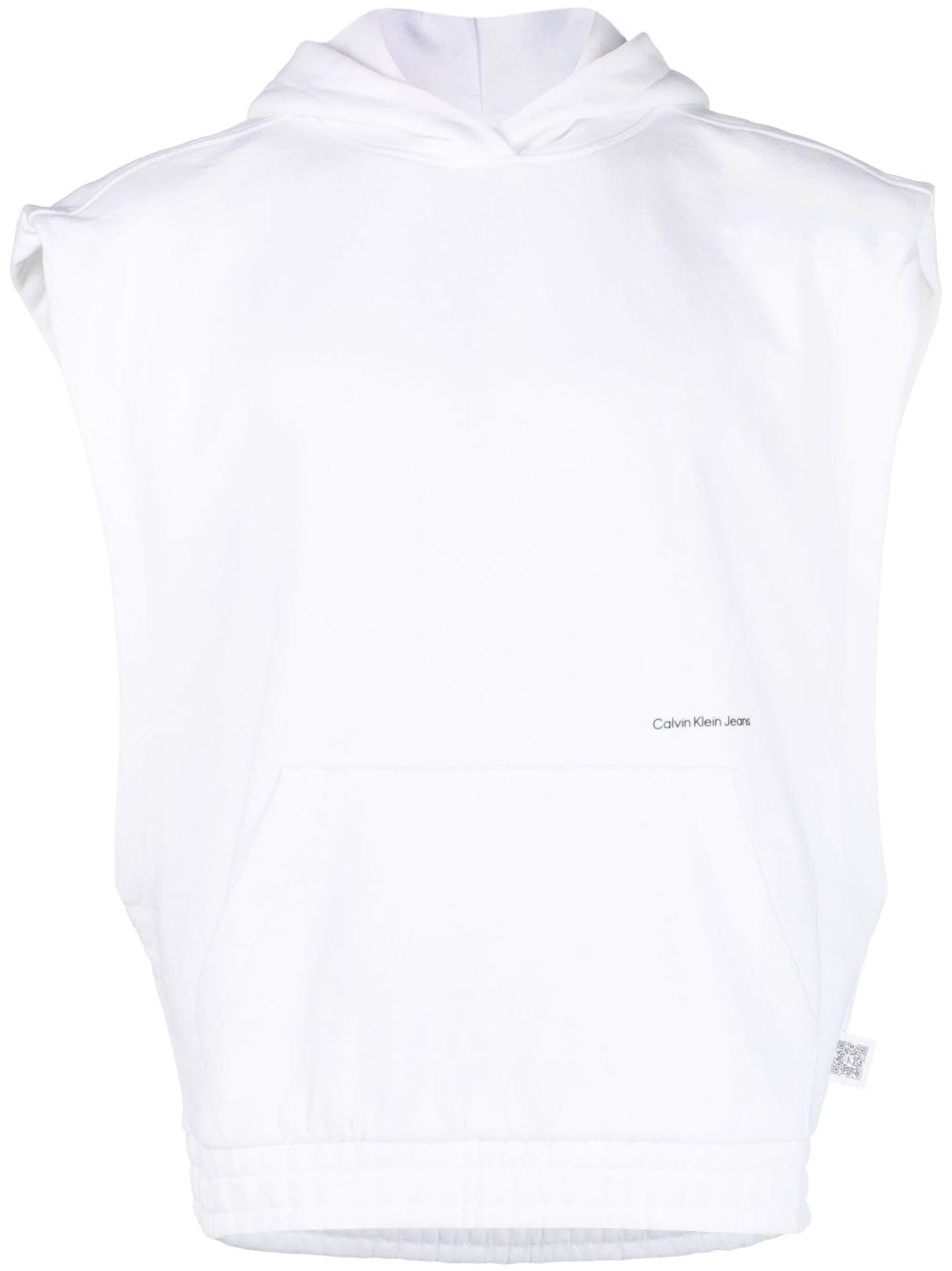 Calvin Klein Jeans logo-print sleeveless hoodie - White von Calvin Klein Jeans
